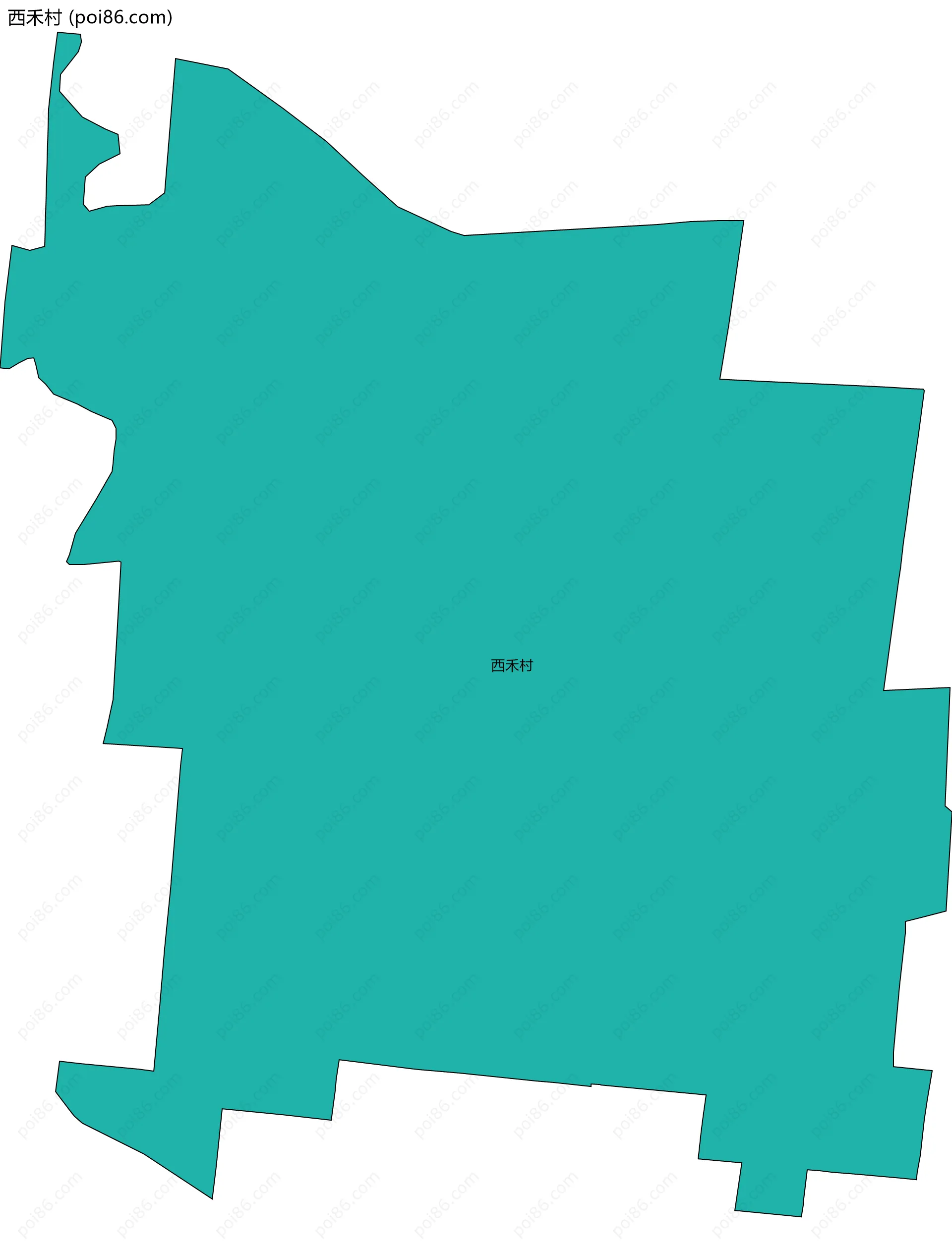 西禾村边界地图