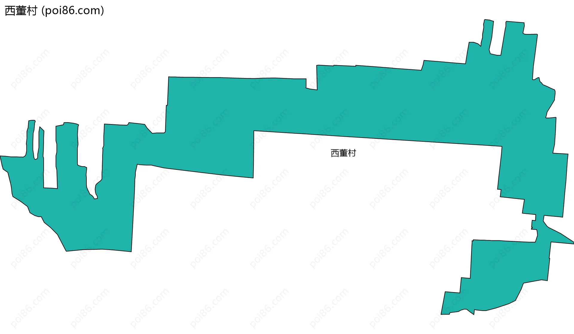 西董村边界地图