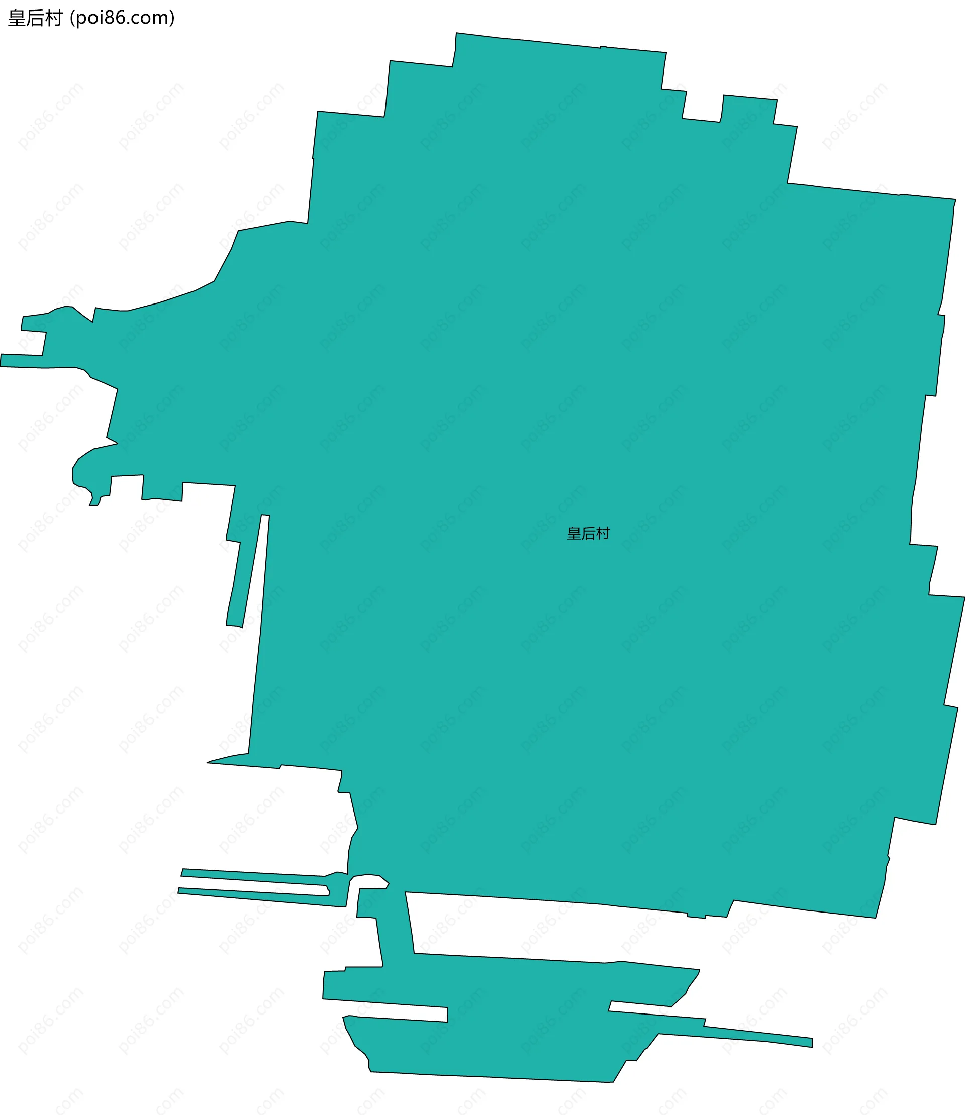 皇后村边界地图