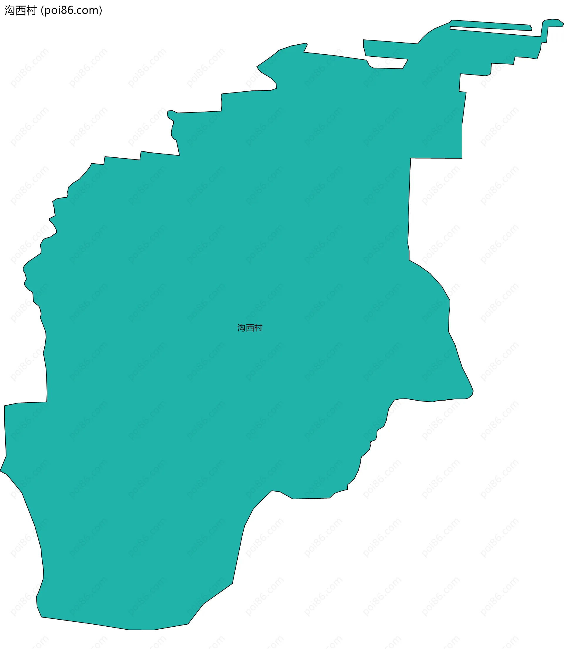 沟西村边界地图