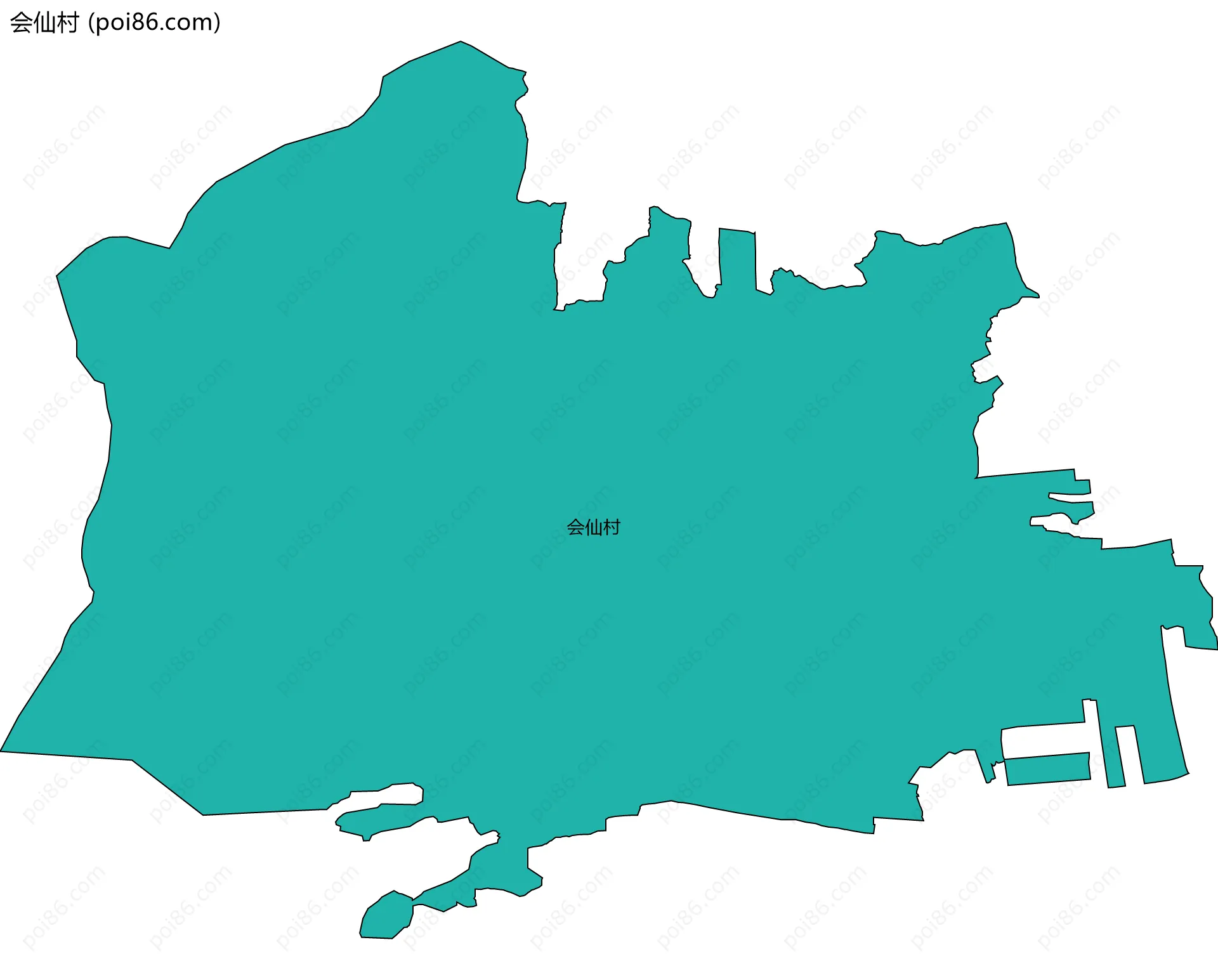 会仙村边界地图