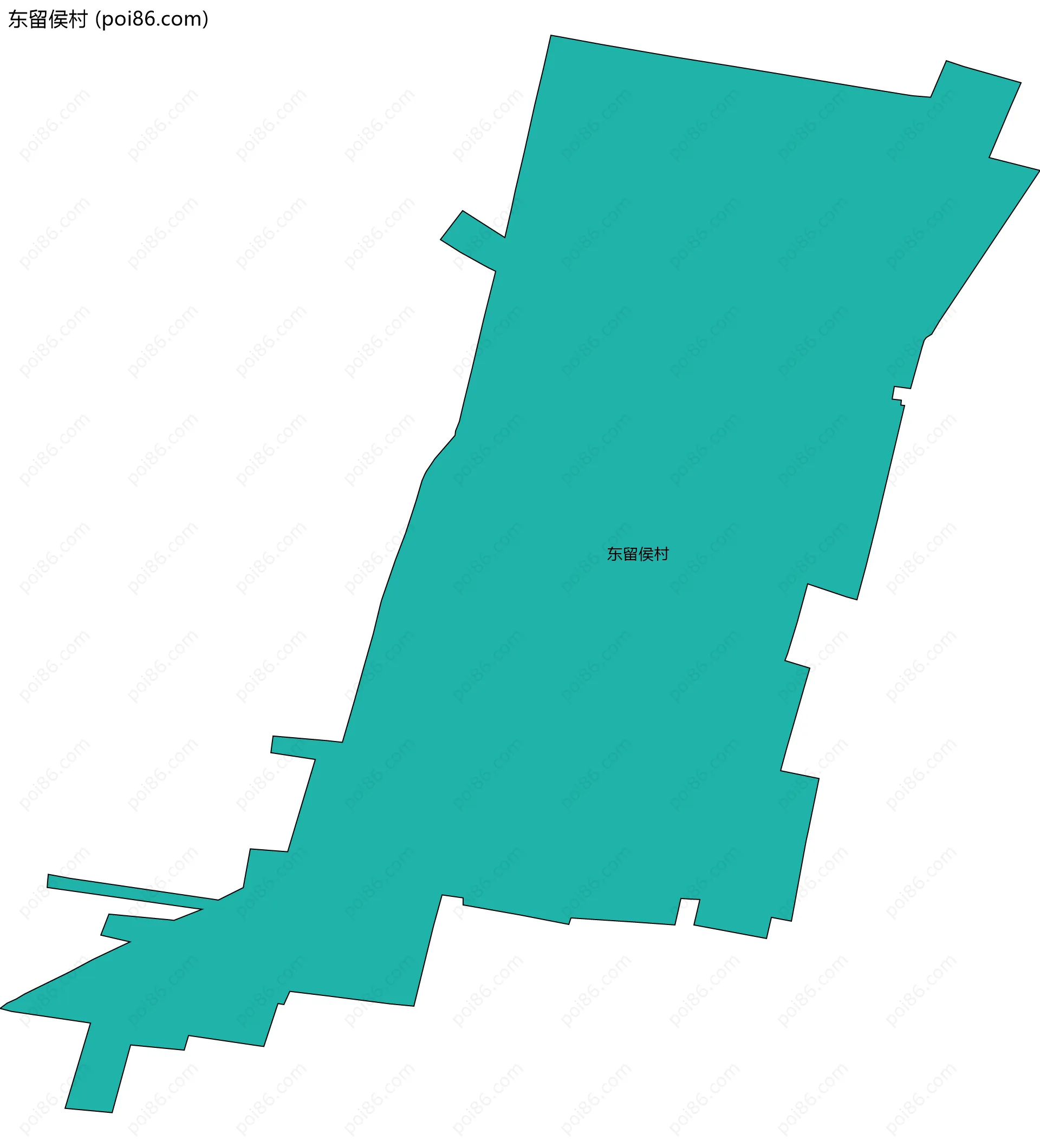 东留侯村边界地图