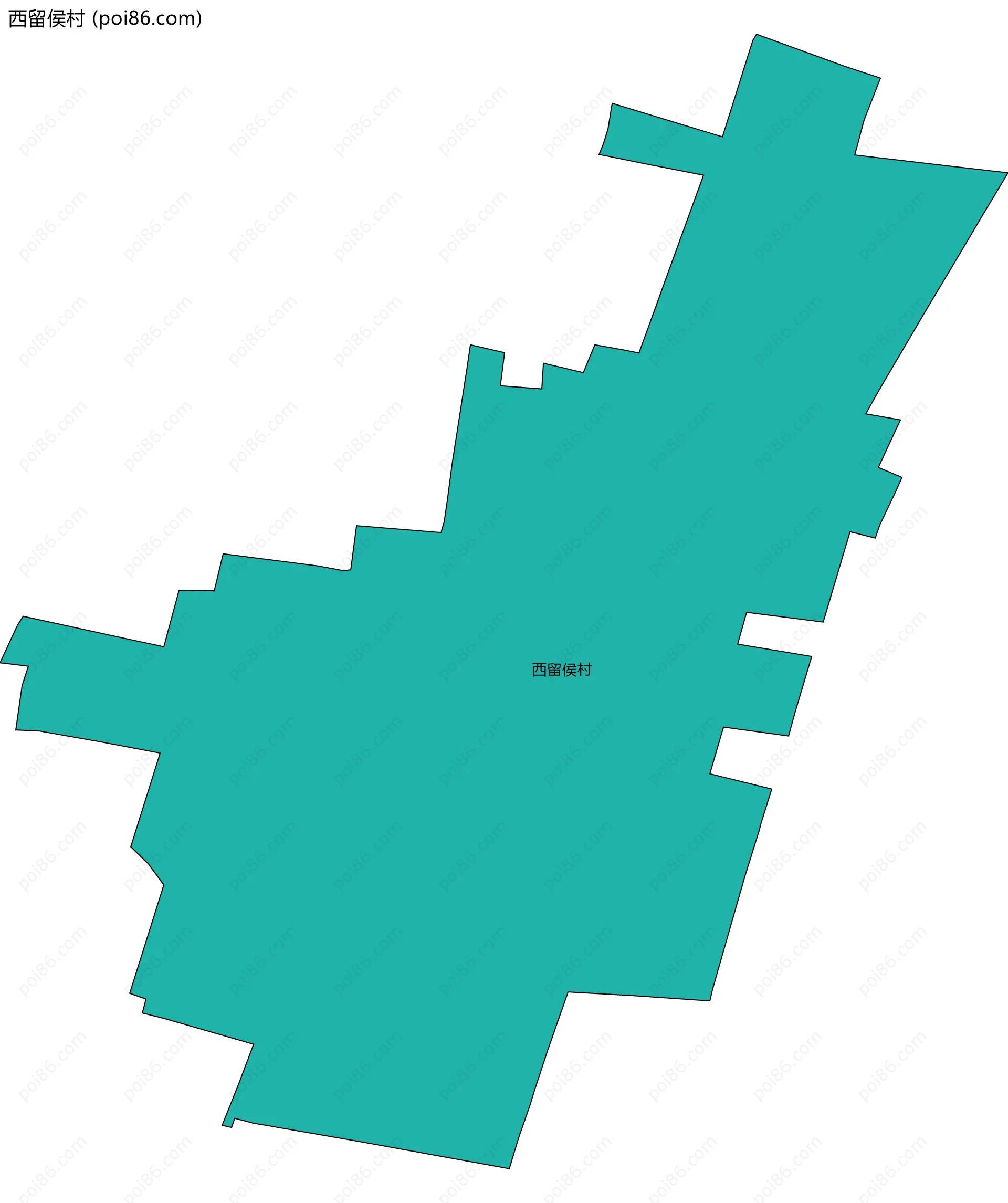 西留侯村边界地图