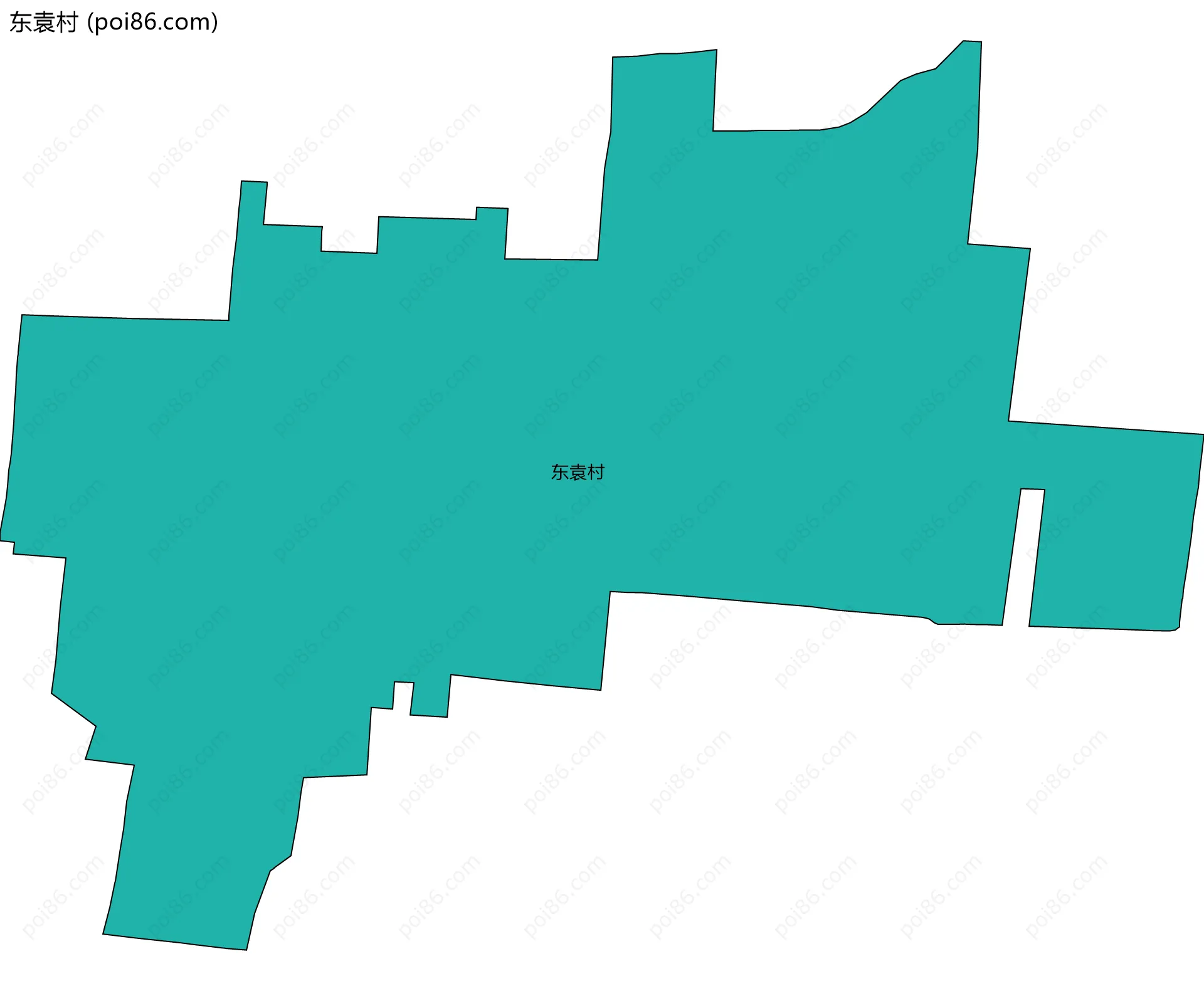 东袁村边界地图