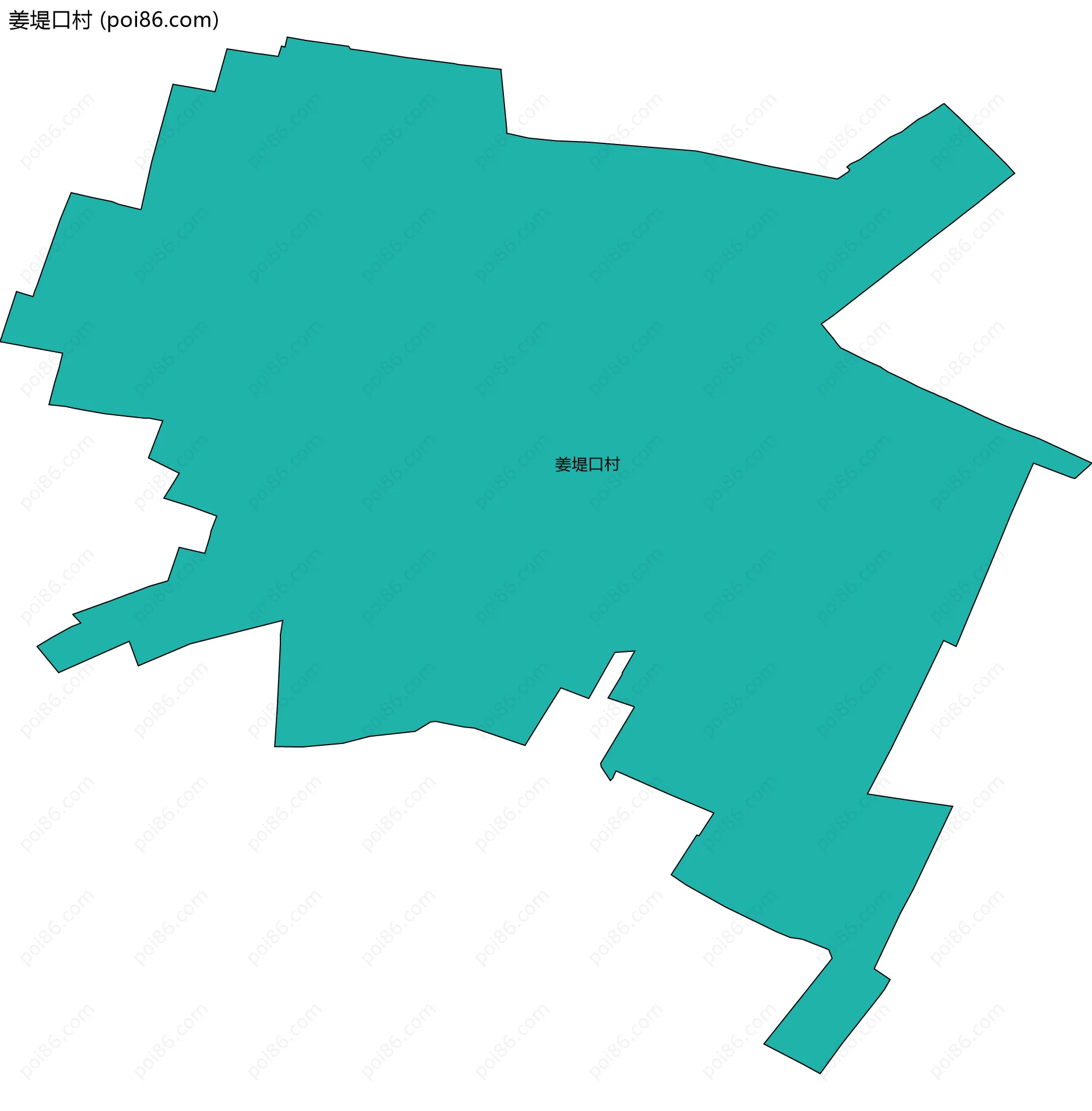 姜堤口村边界地图