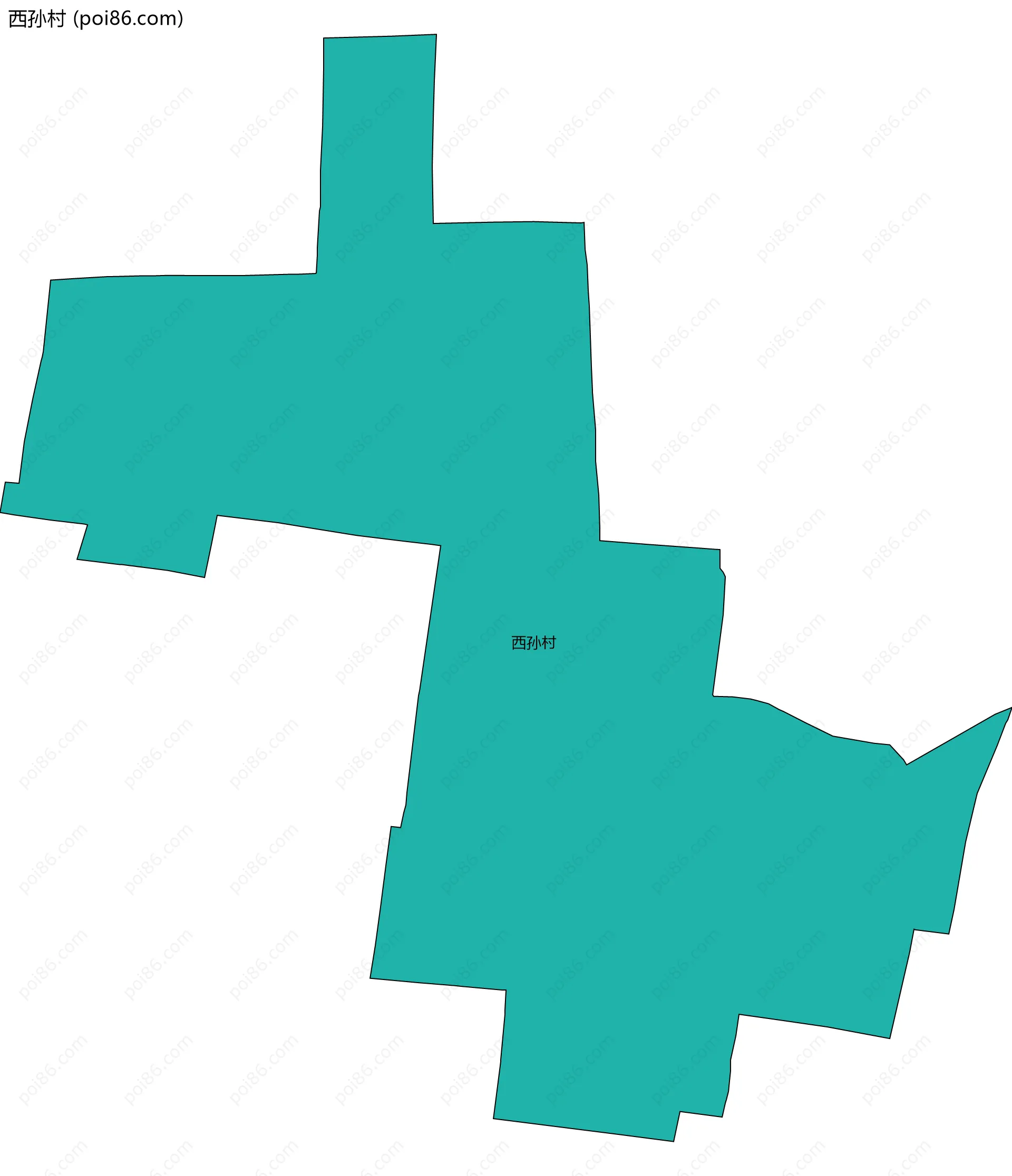 西孙村边界地图