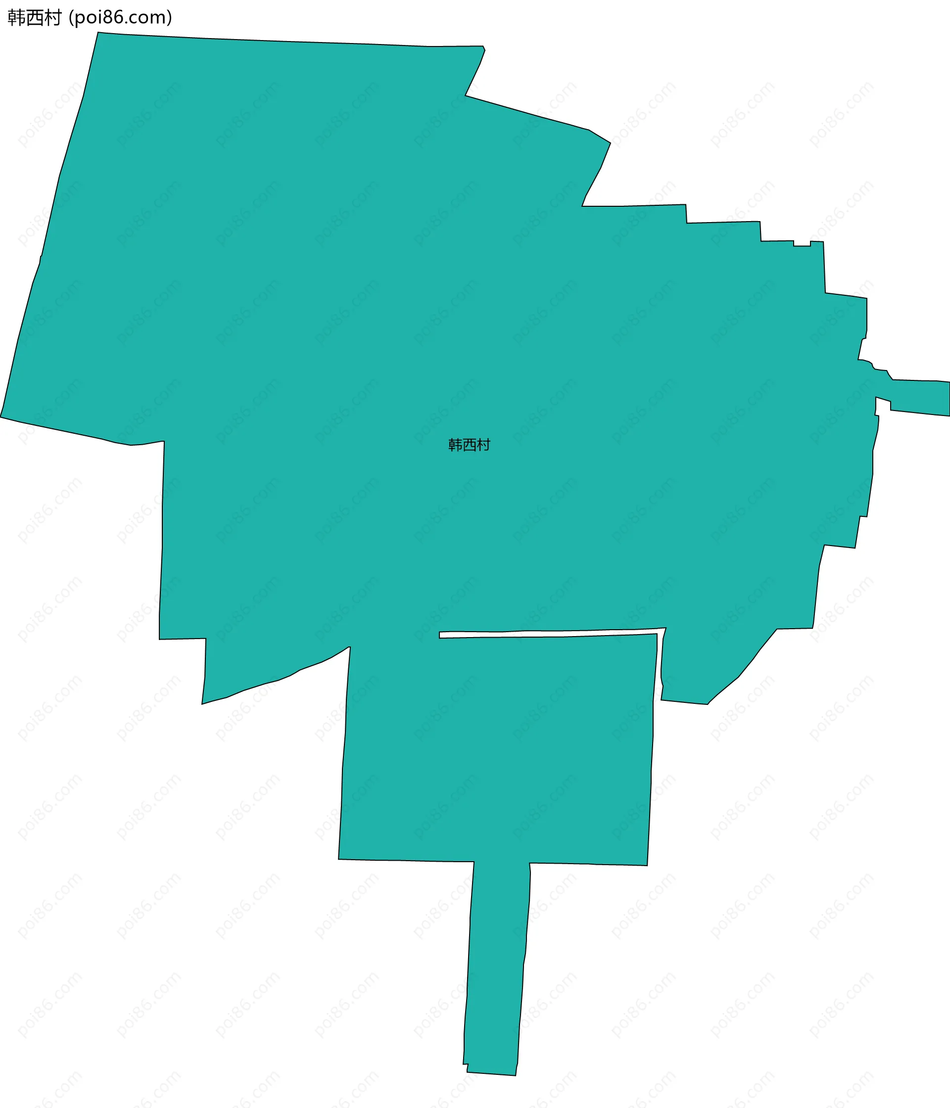韩西村边界地图