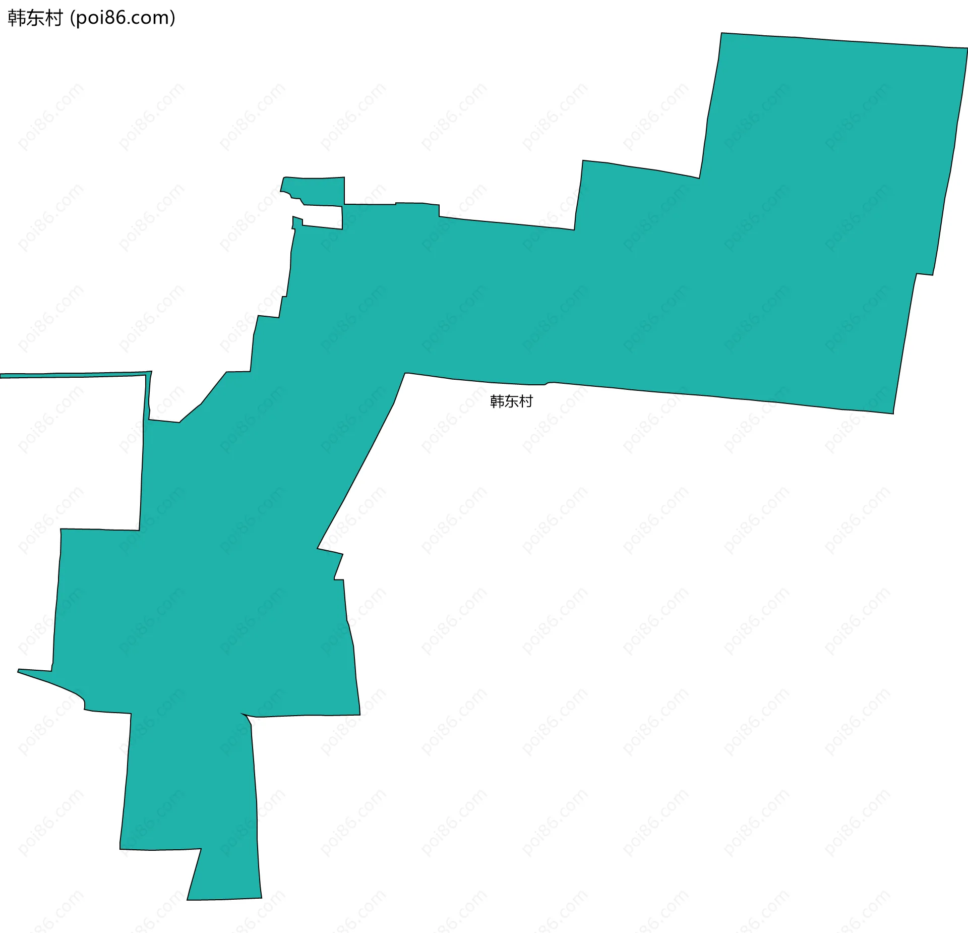 韩东村边界地图