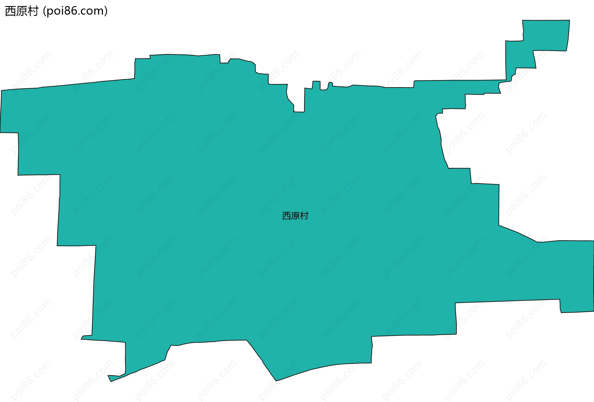 西原村边界地图