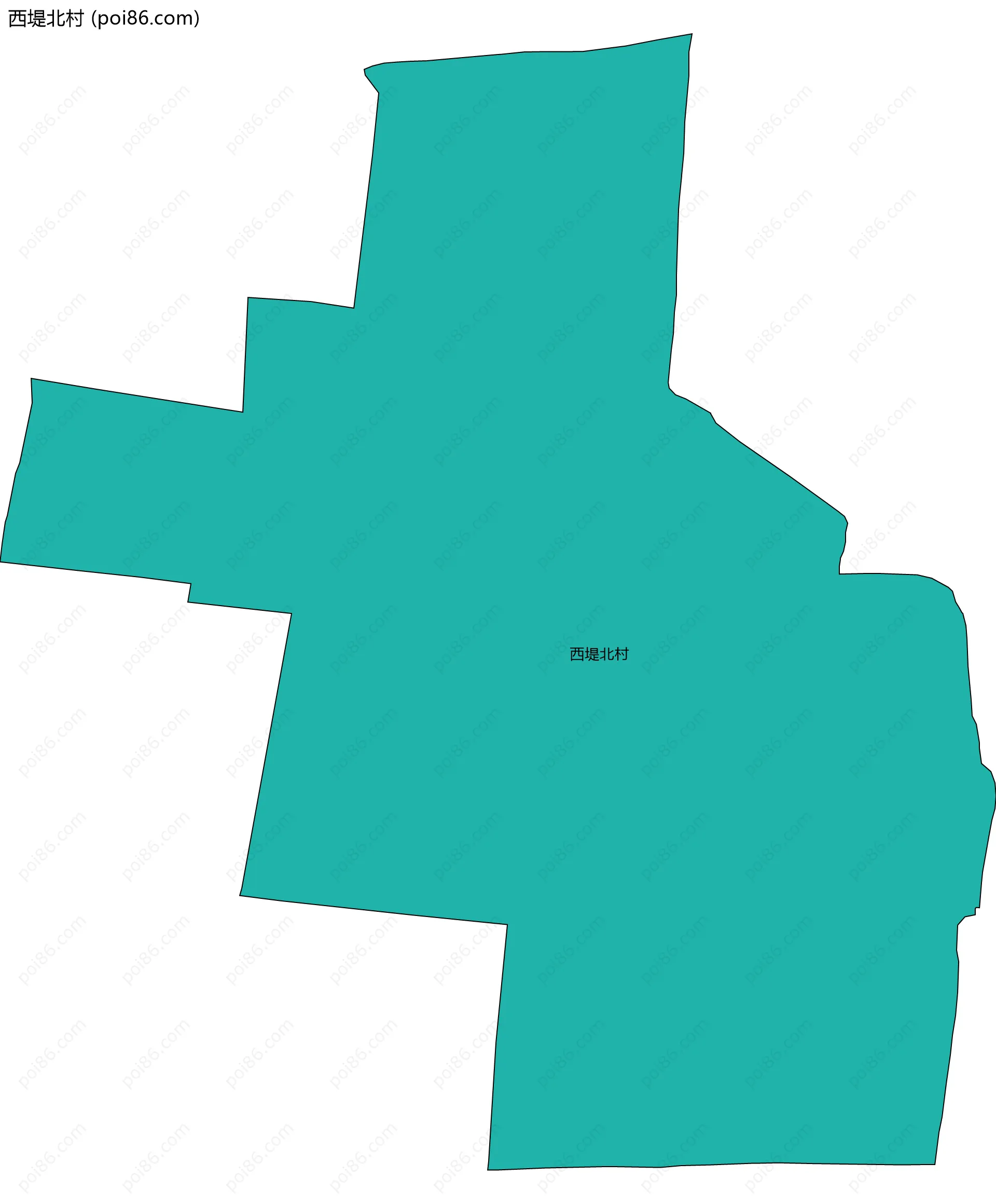西堤北村边界地图