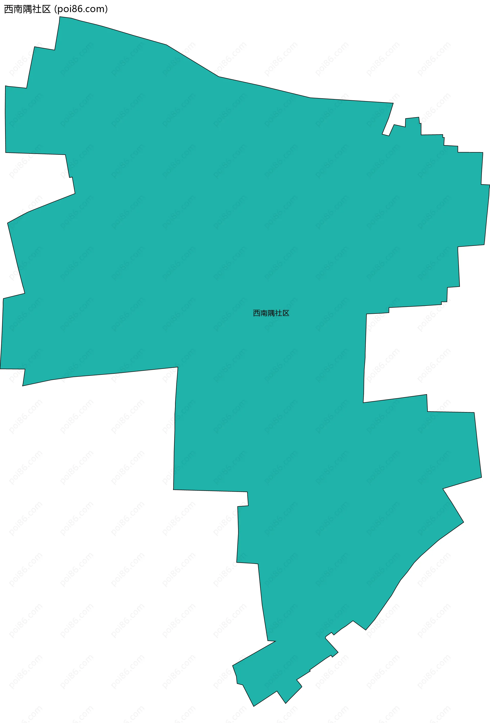 西南隅社区边界地图