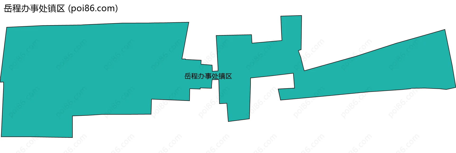 岳程办事处镇区边界地图