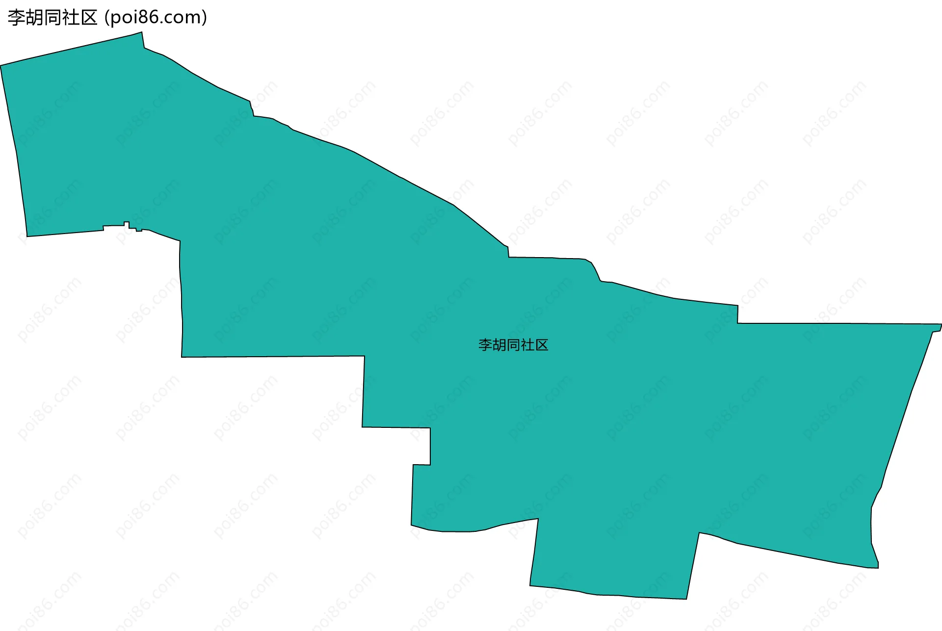 李胡同社区边界地图