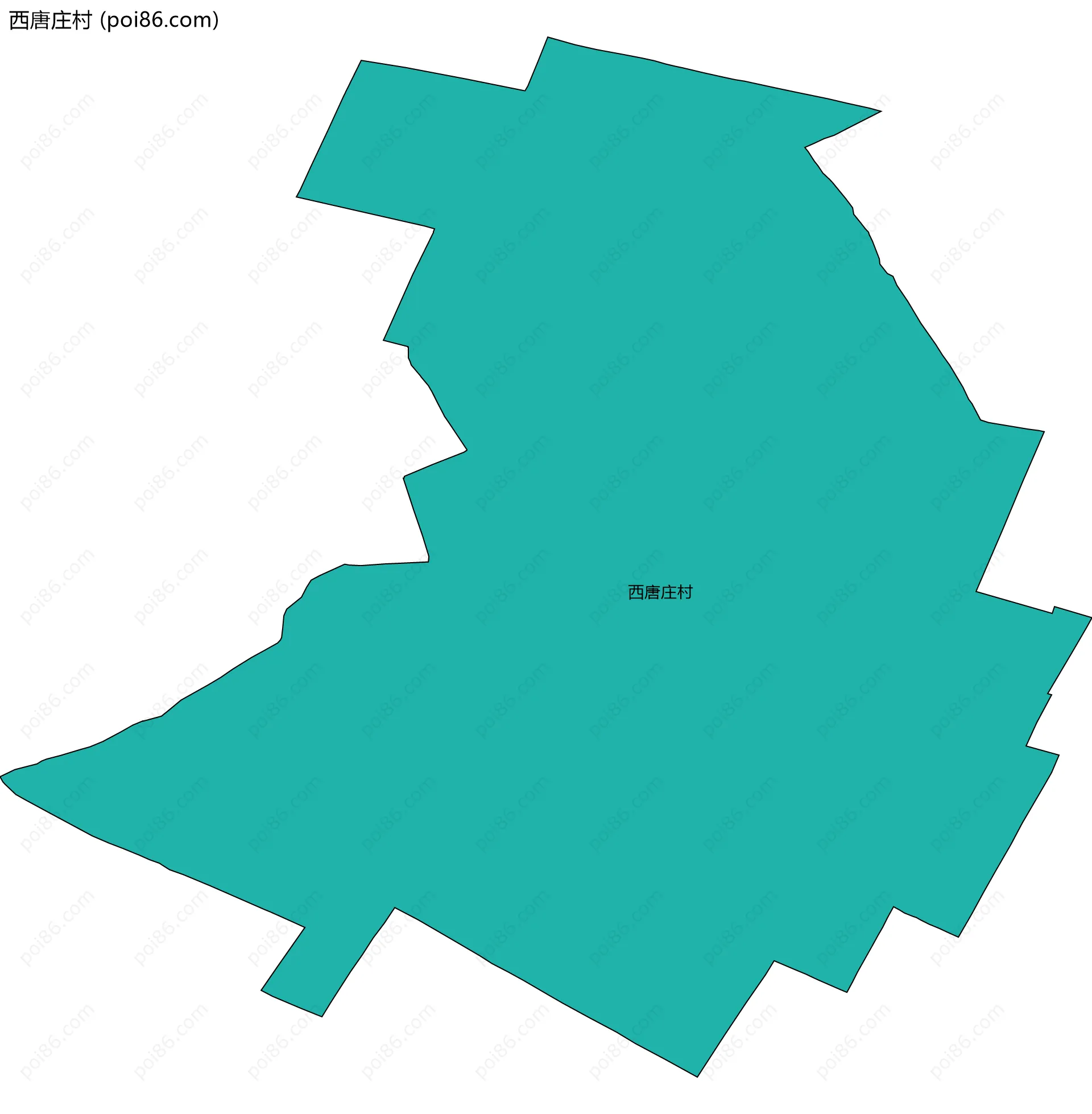 西唐庄村边界地图