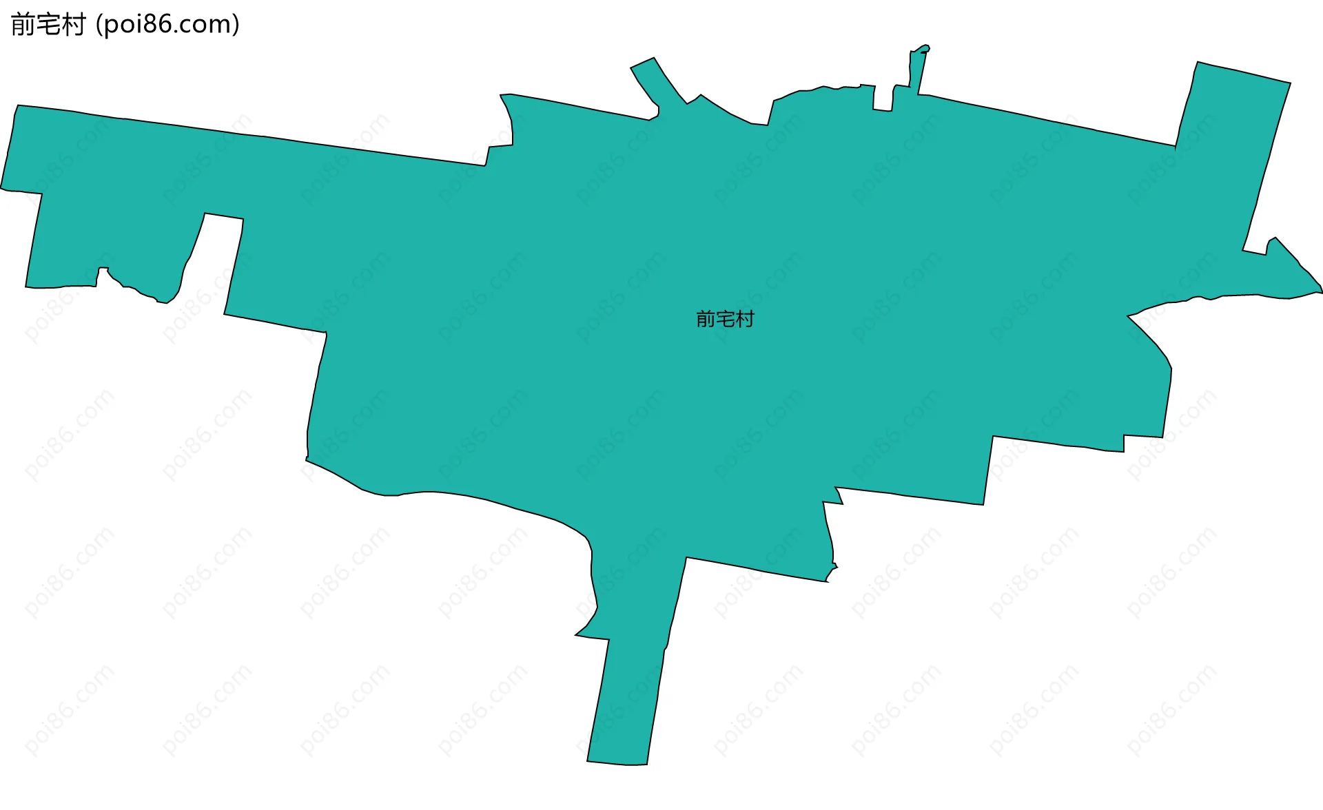 前宅村边界地图