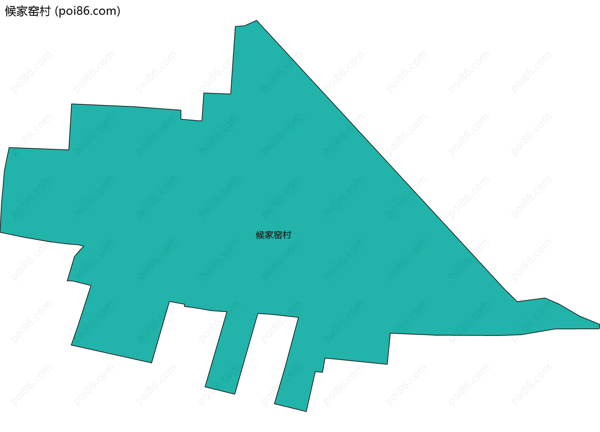 候家窑村边界地图