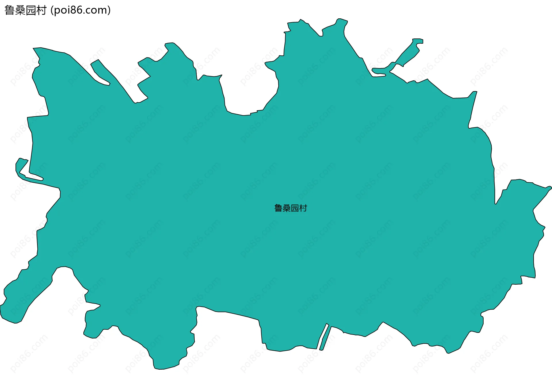 鲁桑园村边界地图