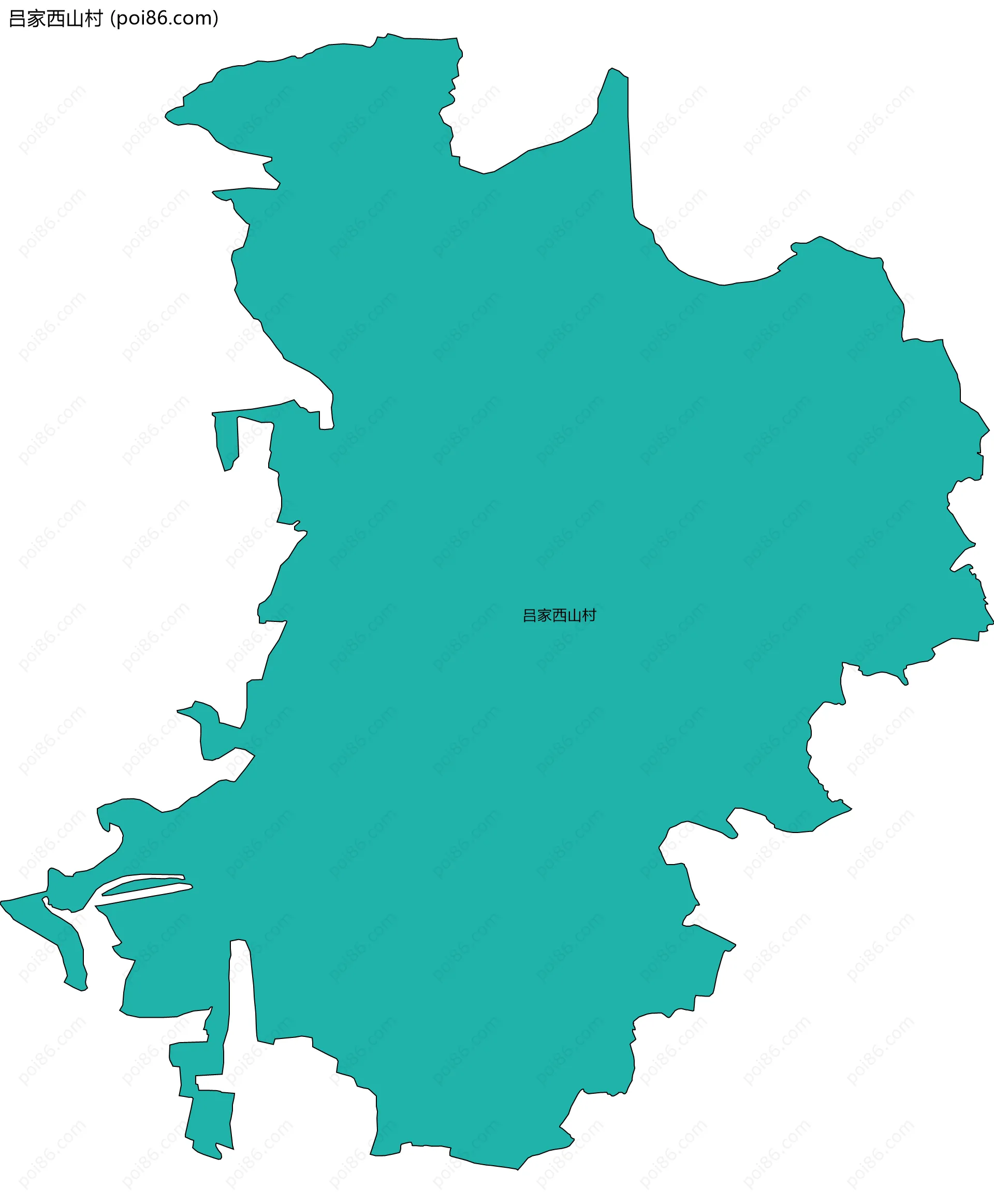 吕家西山村边界地图