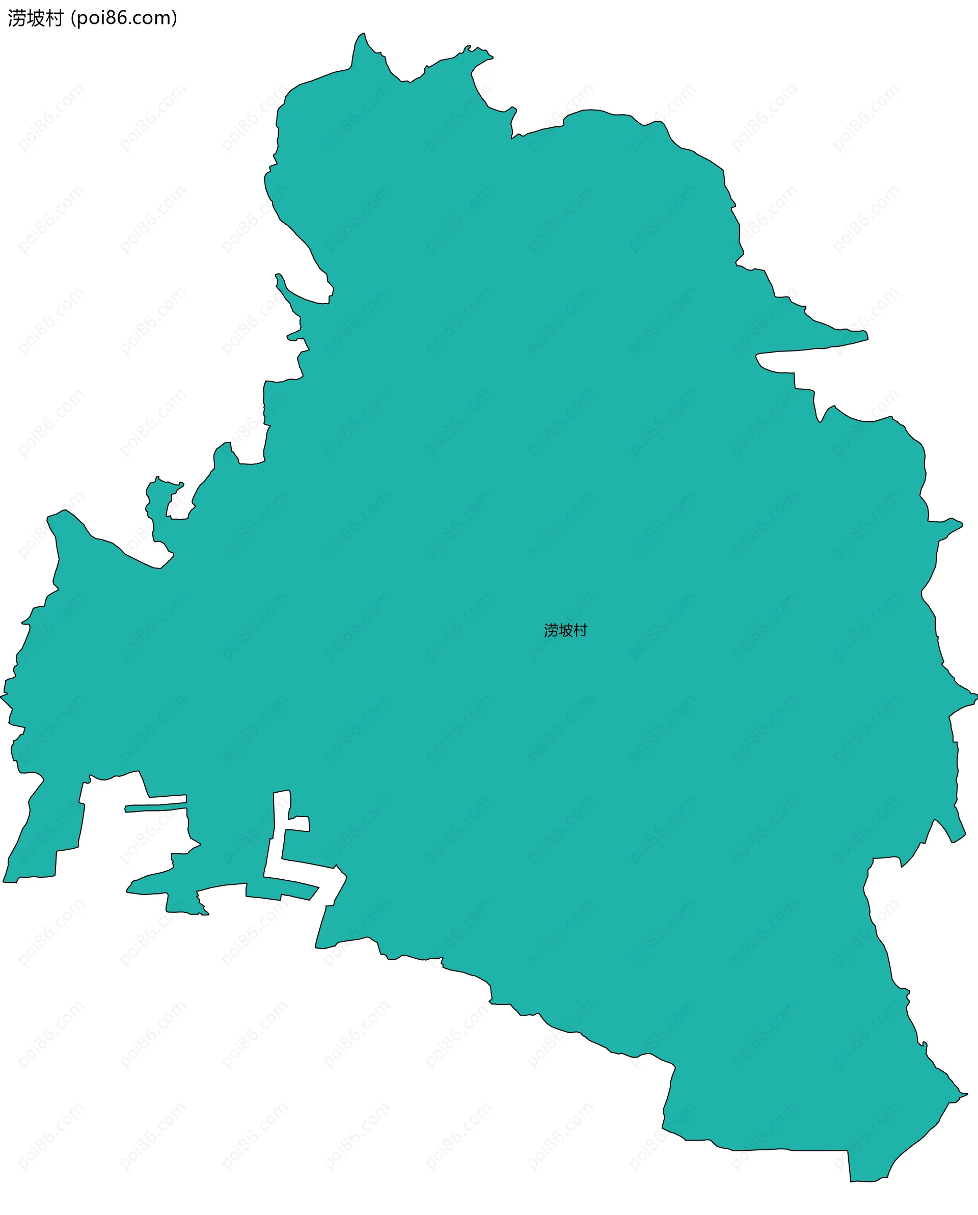 涝坡村边界地图