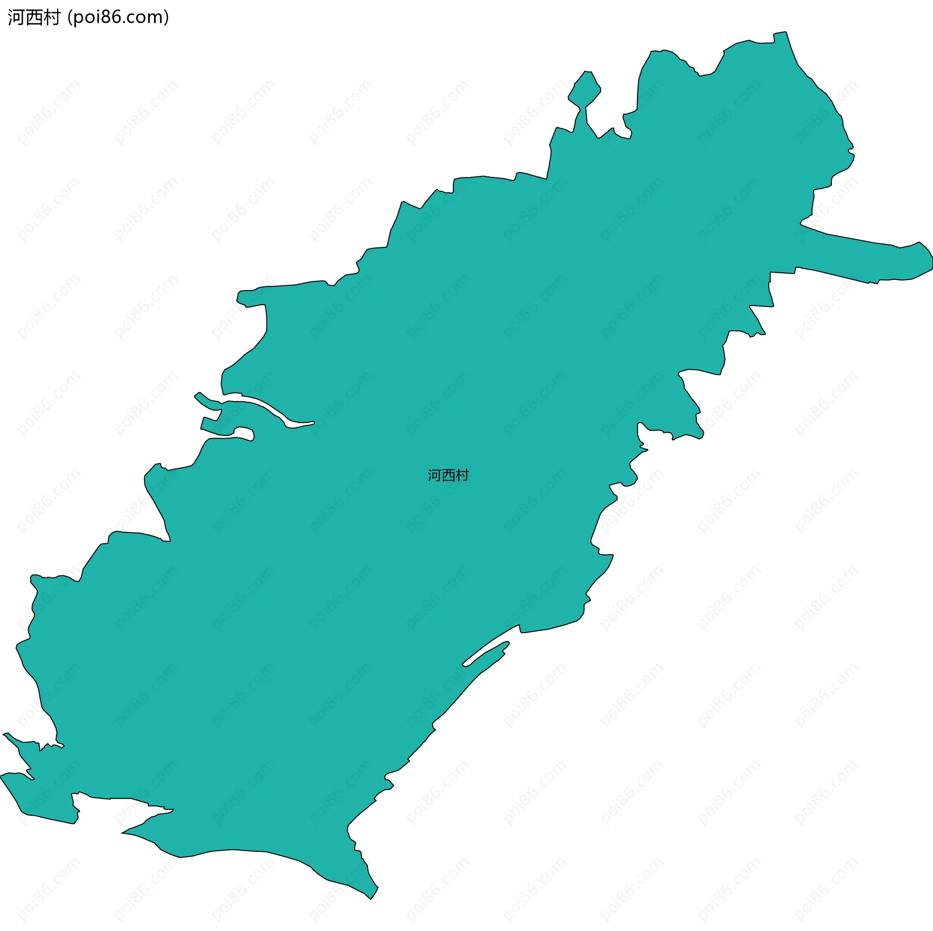 河西村边界地图