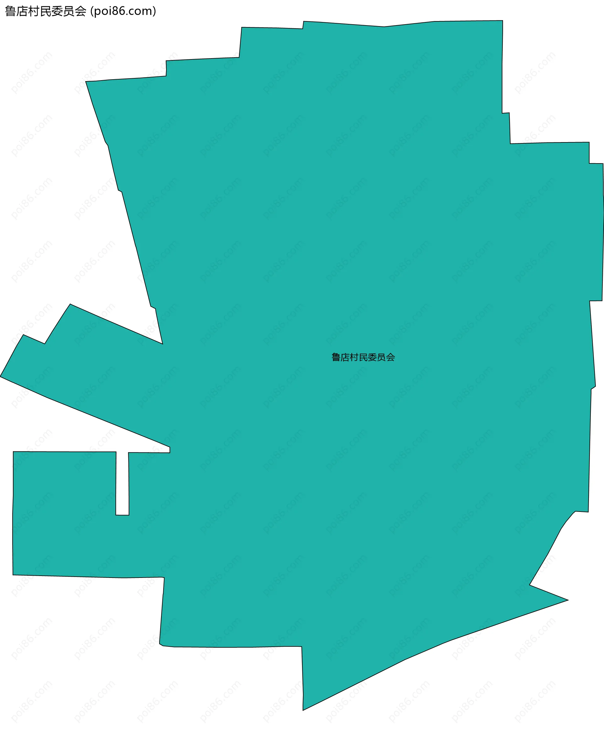 鲁店村民委员会边界地图