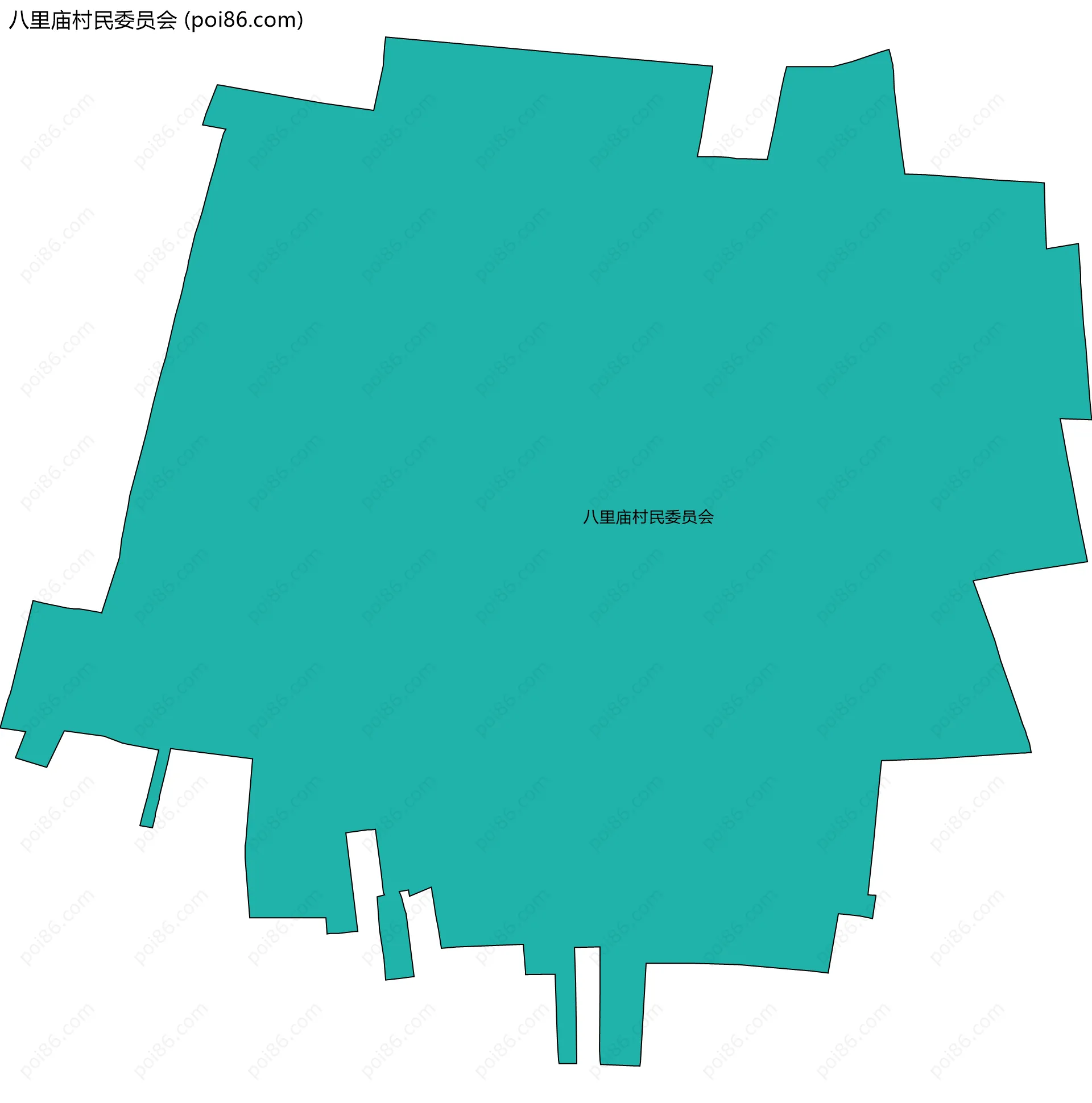 八里庙村民委员会边界地图