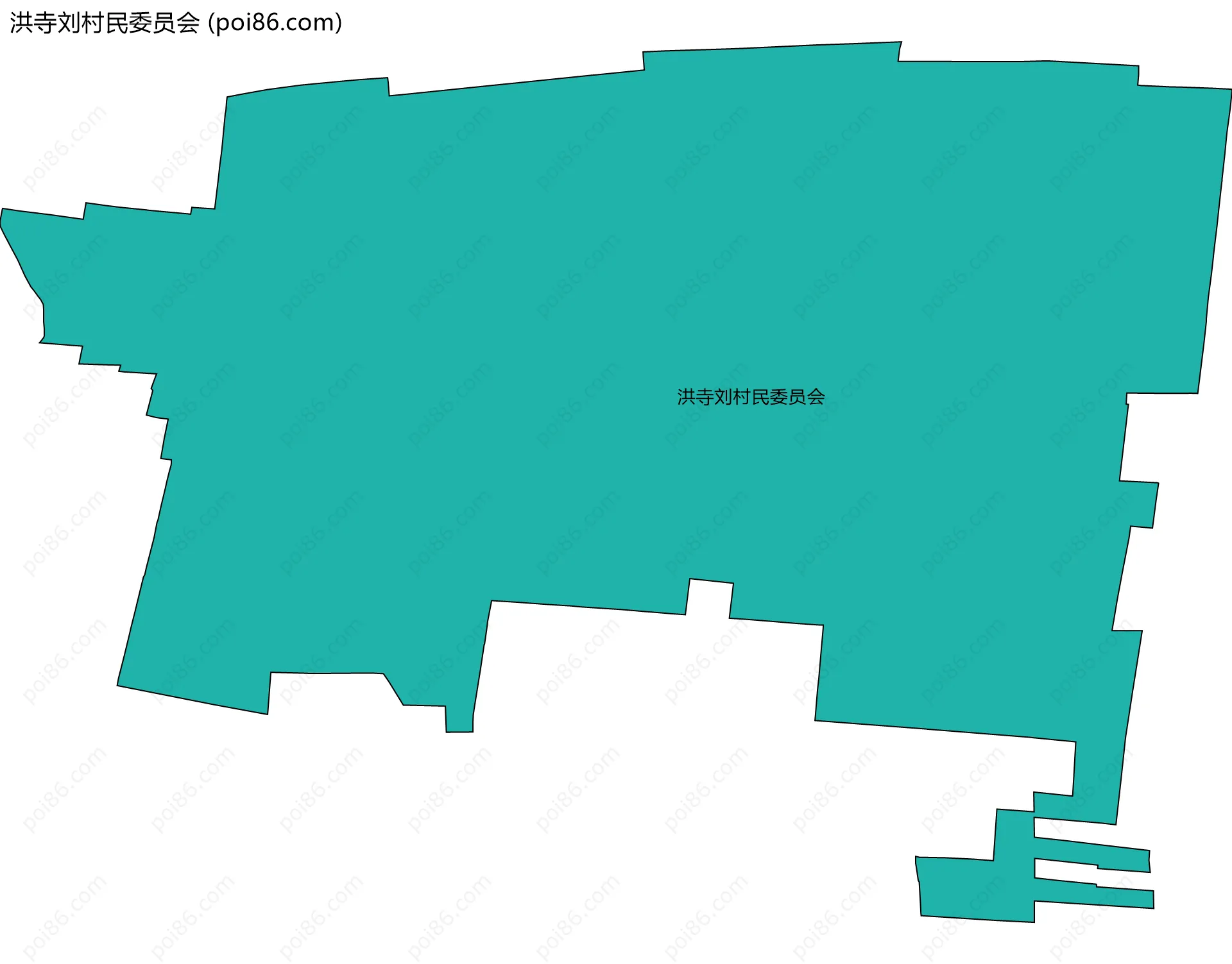 洪寺刘村民委员会边界地图