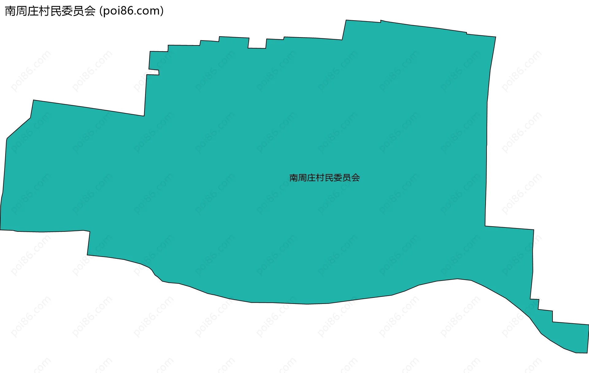 南周庄村民委员会边界地图