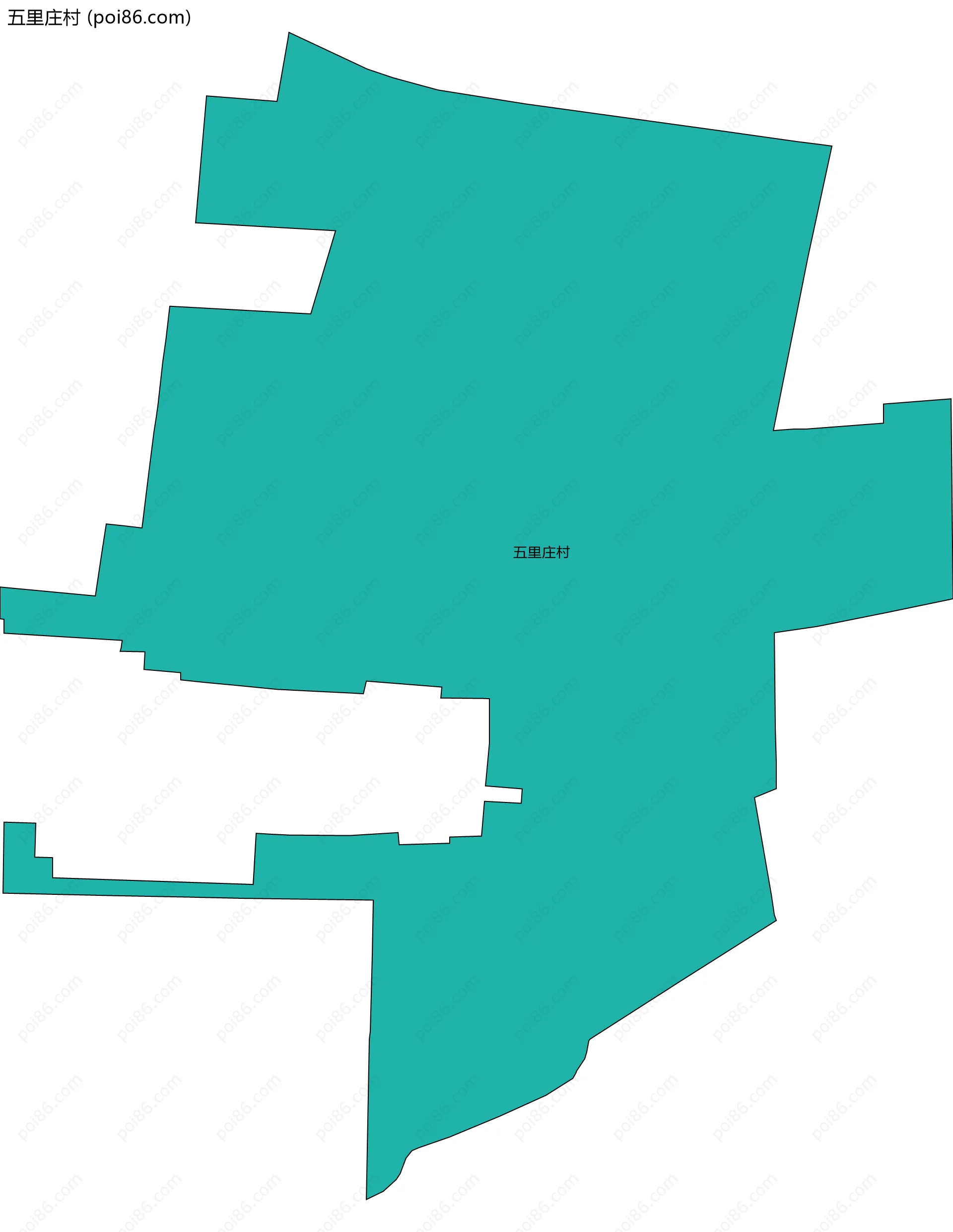 五里庄村边界地图