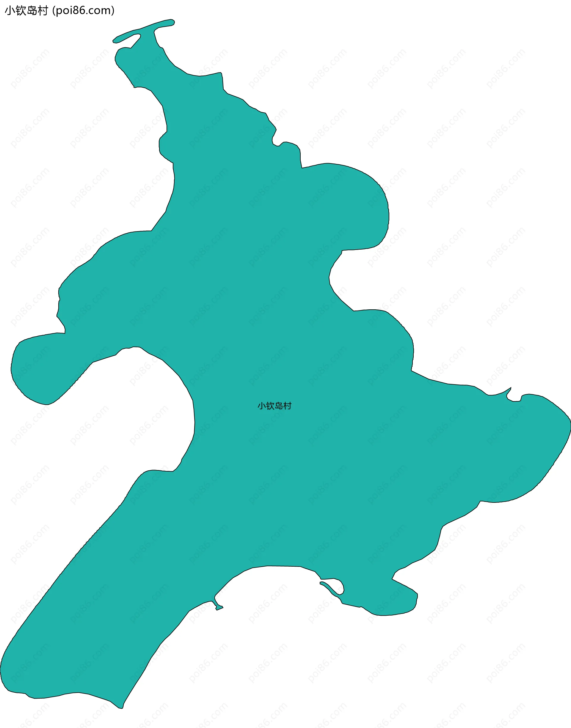 小钦岛村边界地图