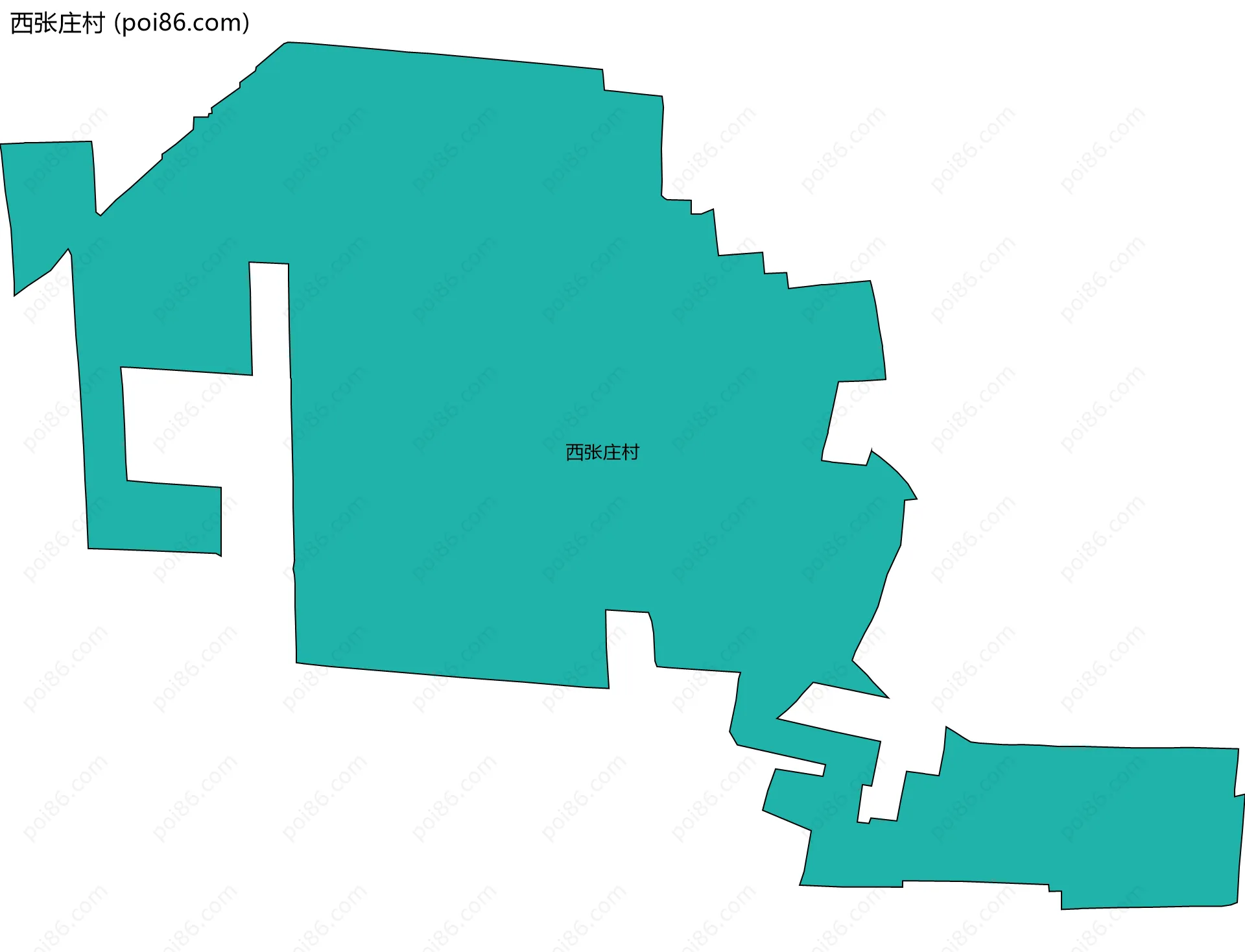 西张庄村边界地图