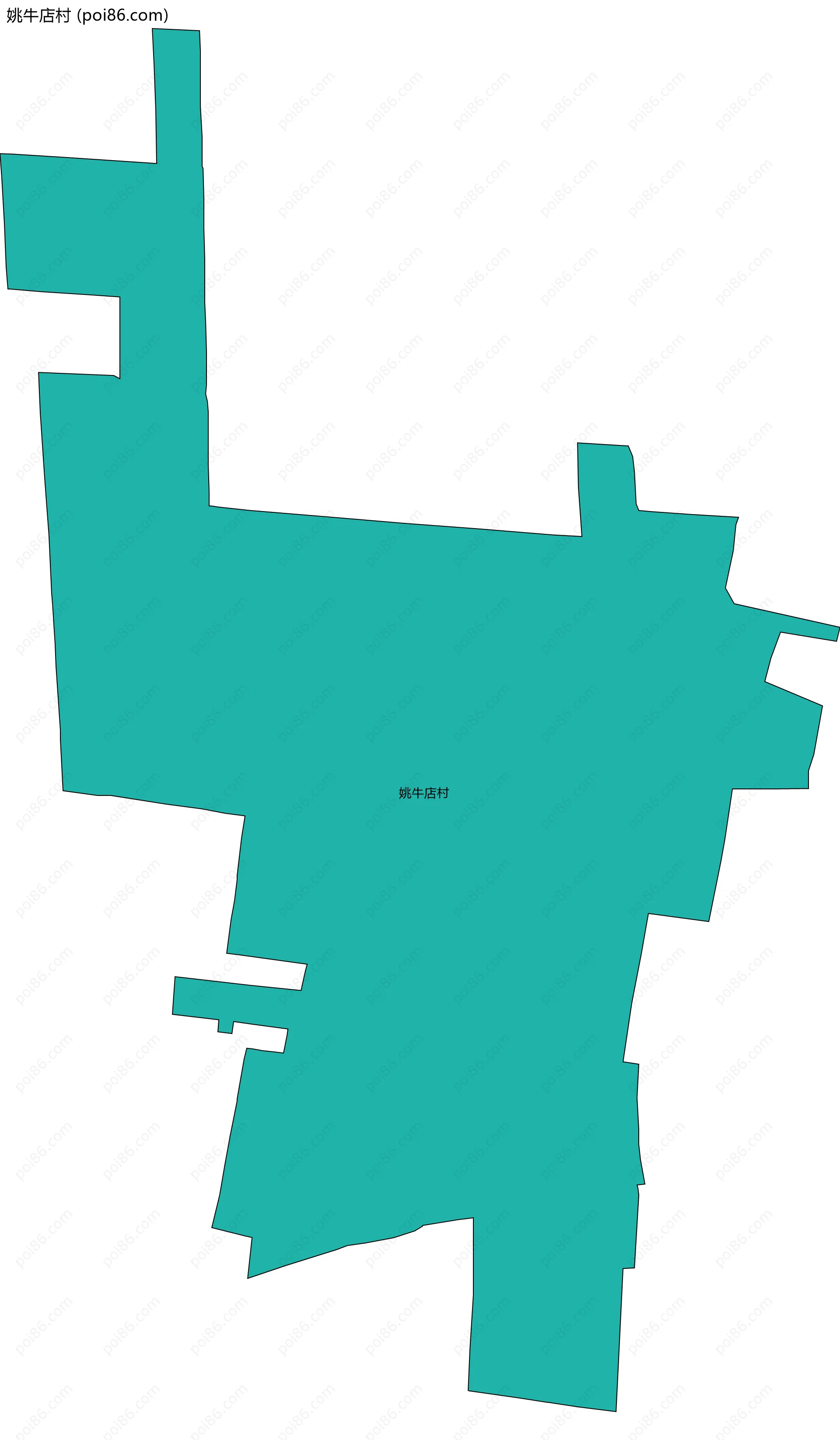 姚牛店村边界地图