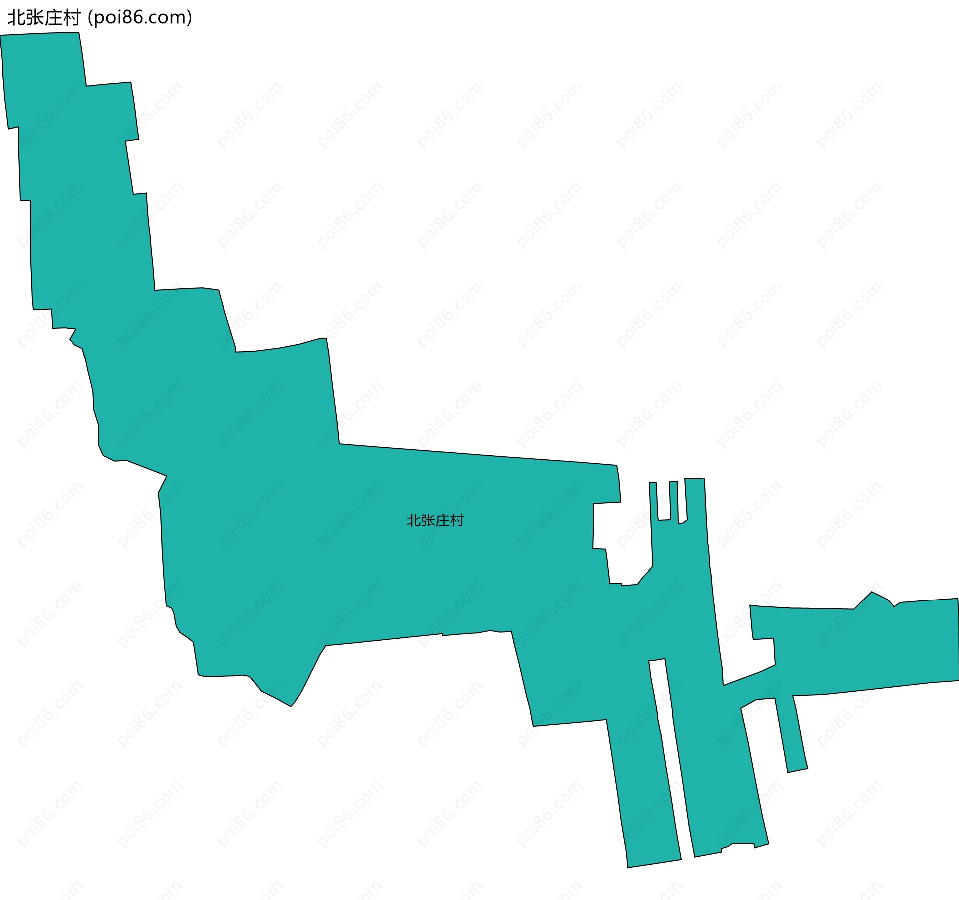 北张庄村边界地图