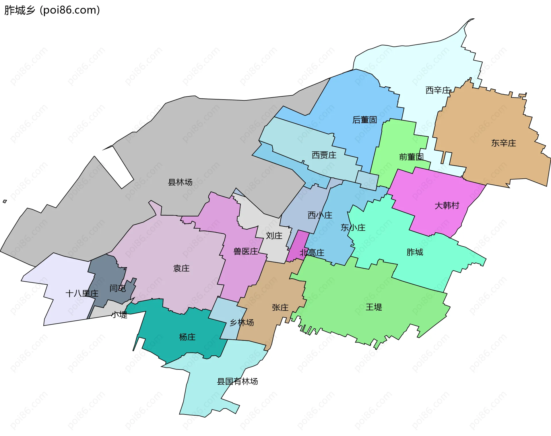 胙城乡边界地图(五级行政区划)