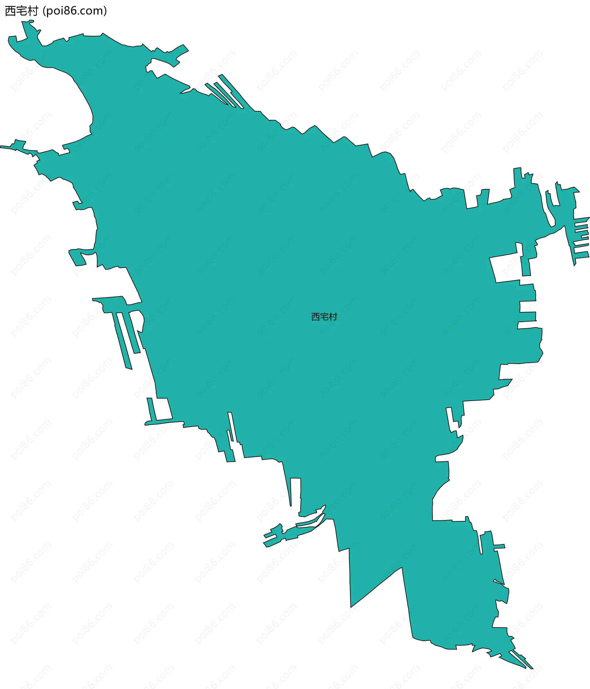 西宅村边界地图