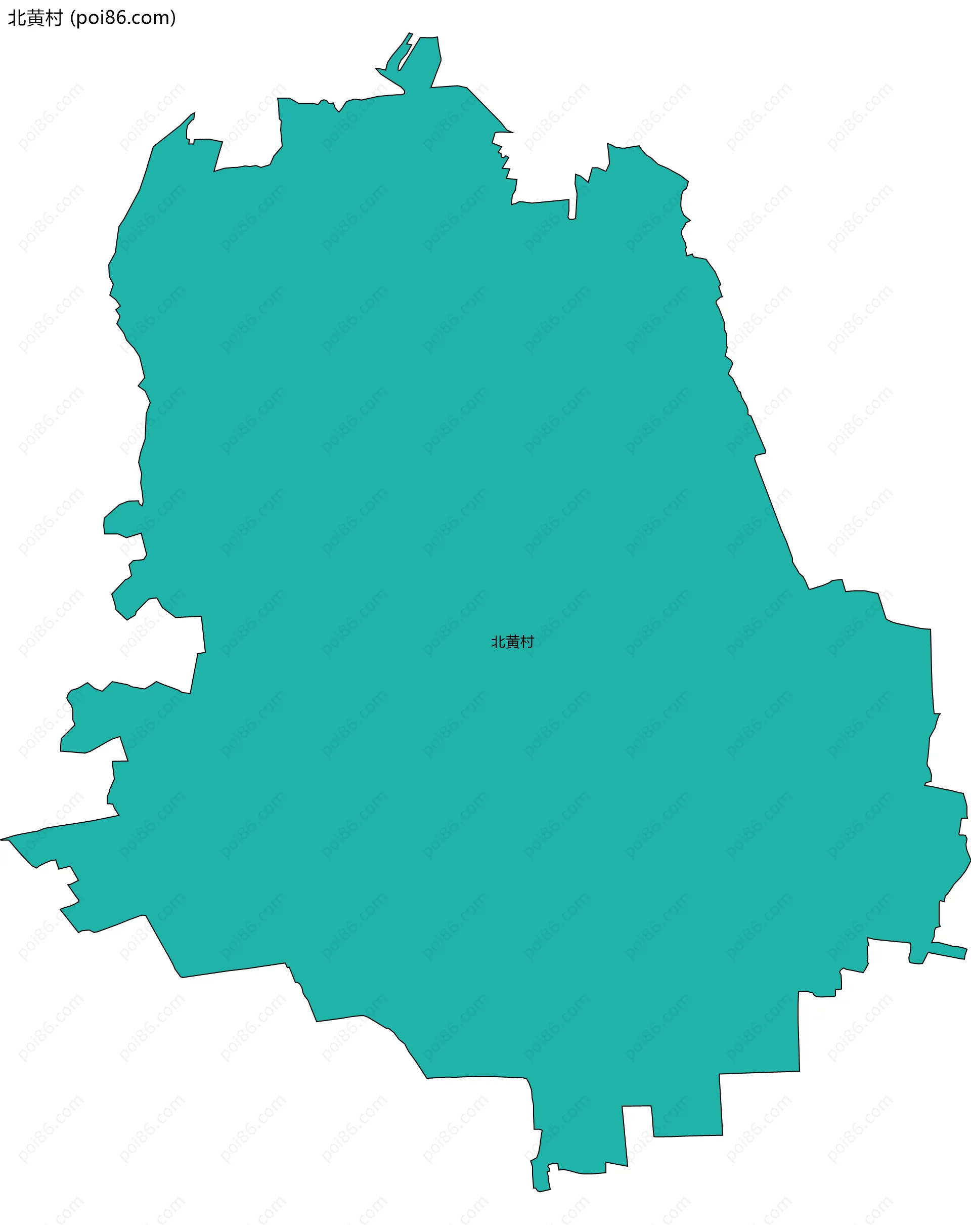 北黄村边界地图