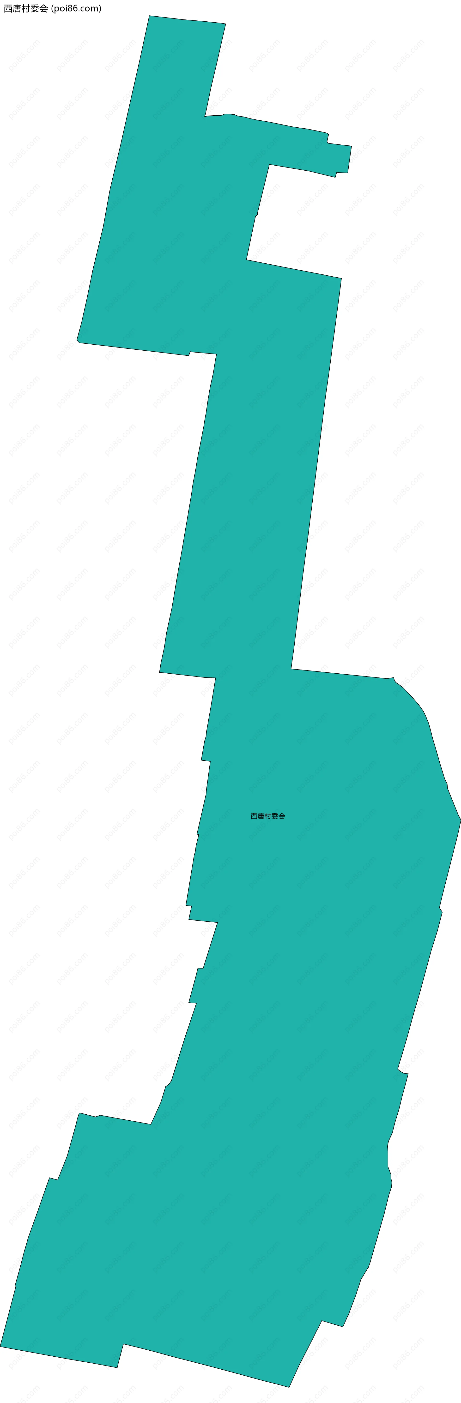 西唐村委会边界地图