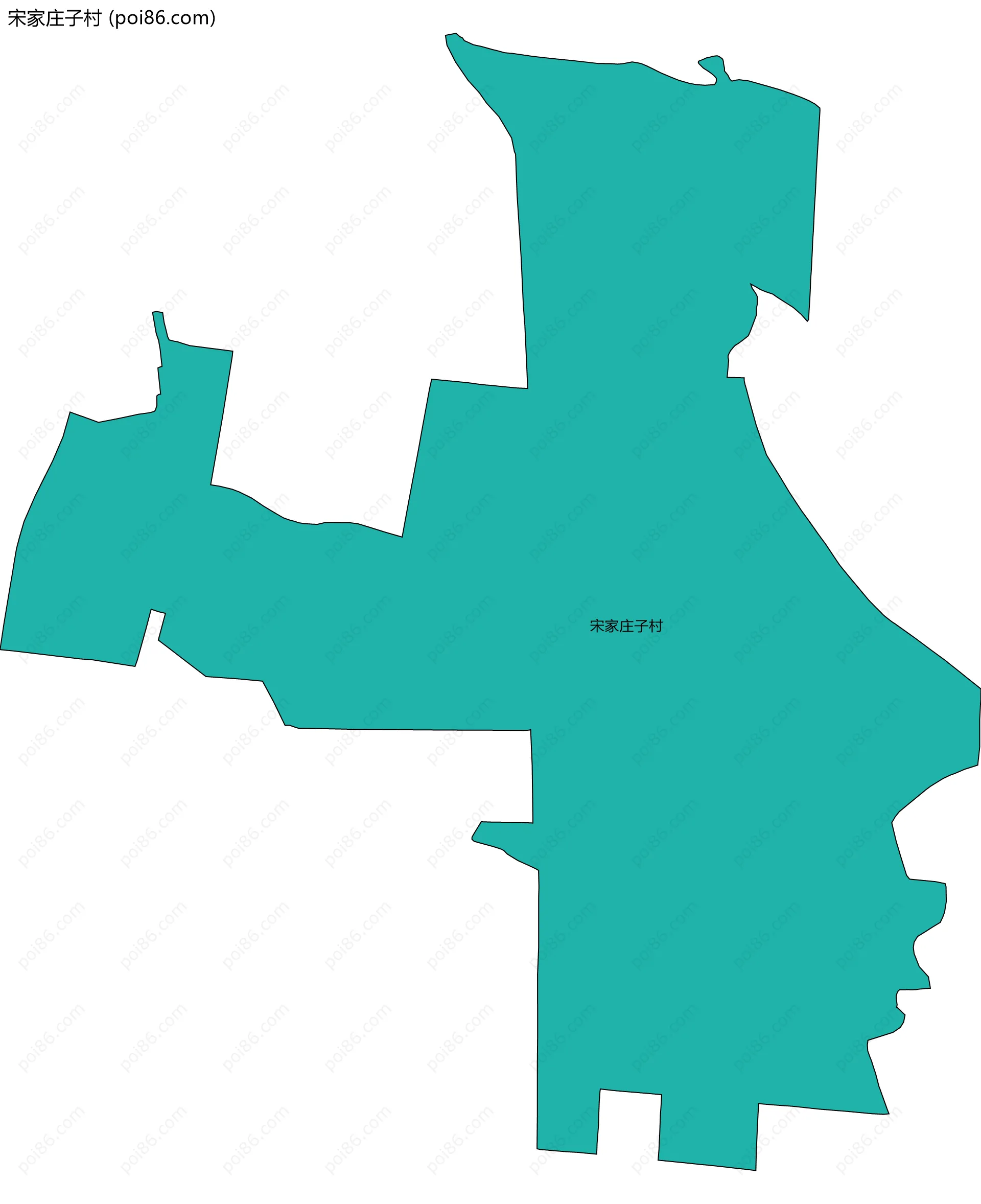 宋家庄子村边界地图