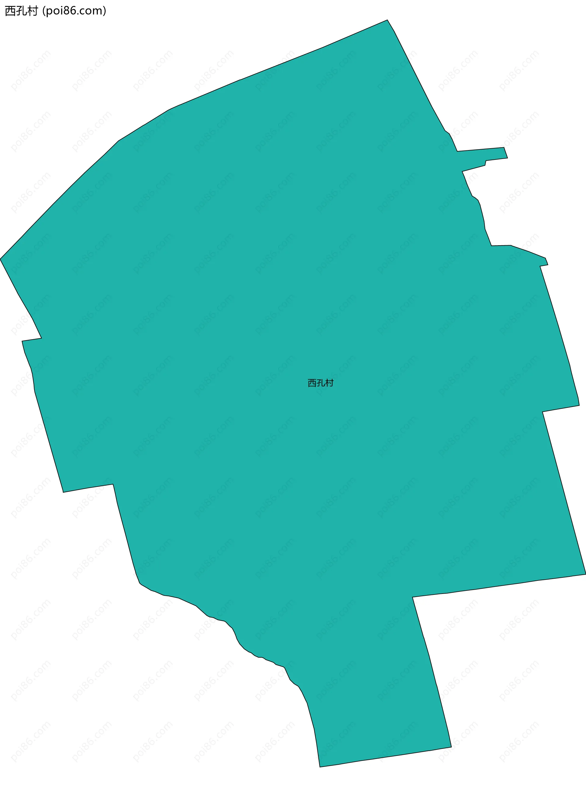 西孔村边界地图