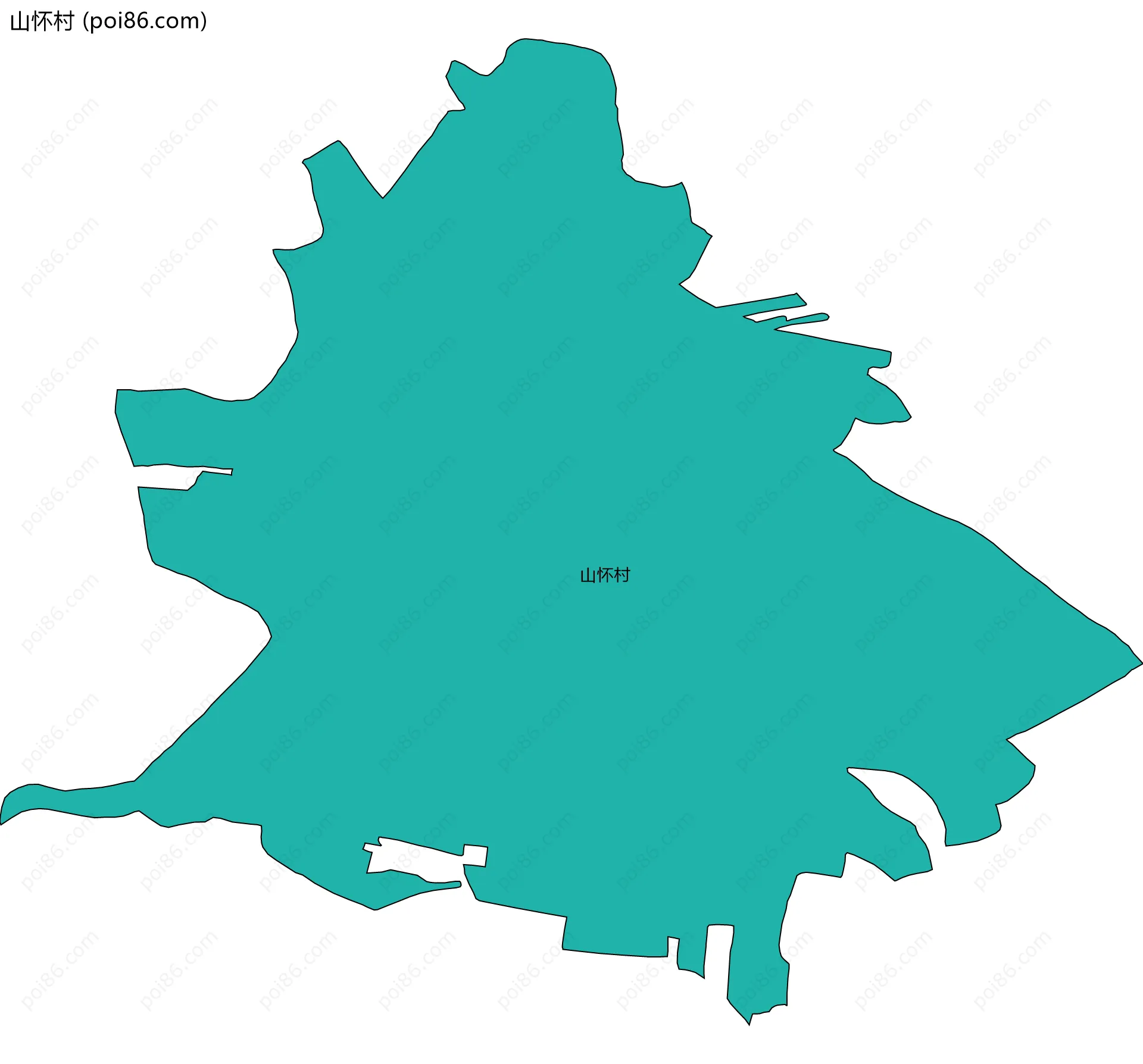 山怀村边界地图