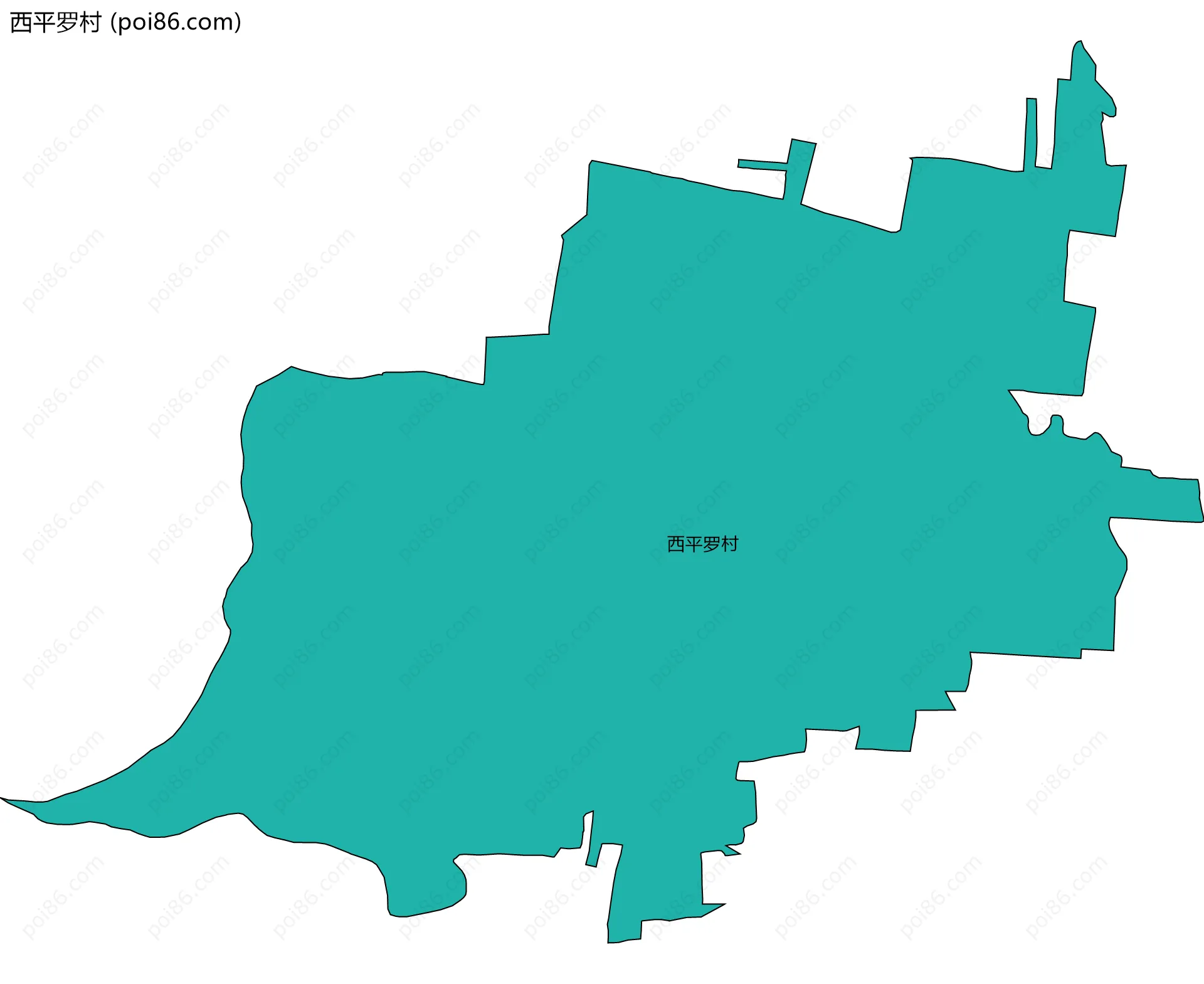 西平罗村边界地图