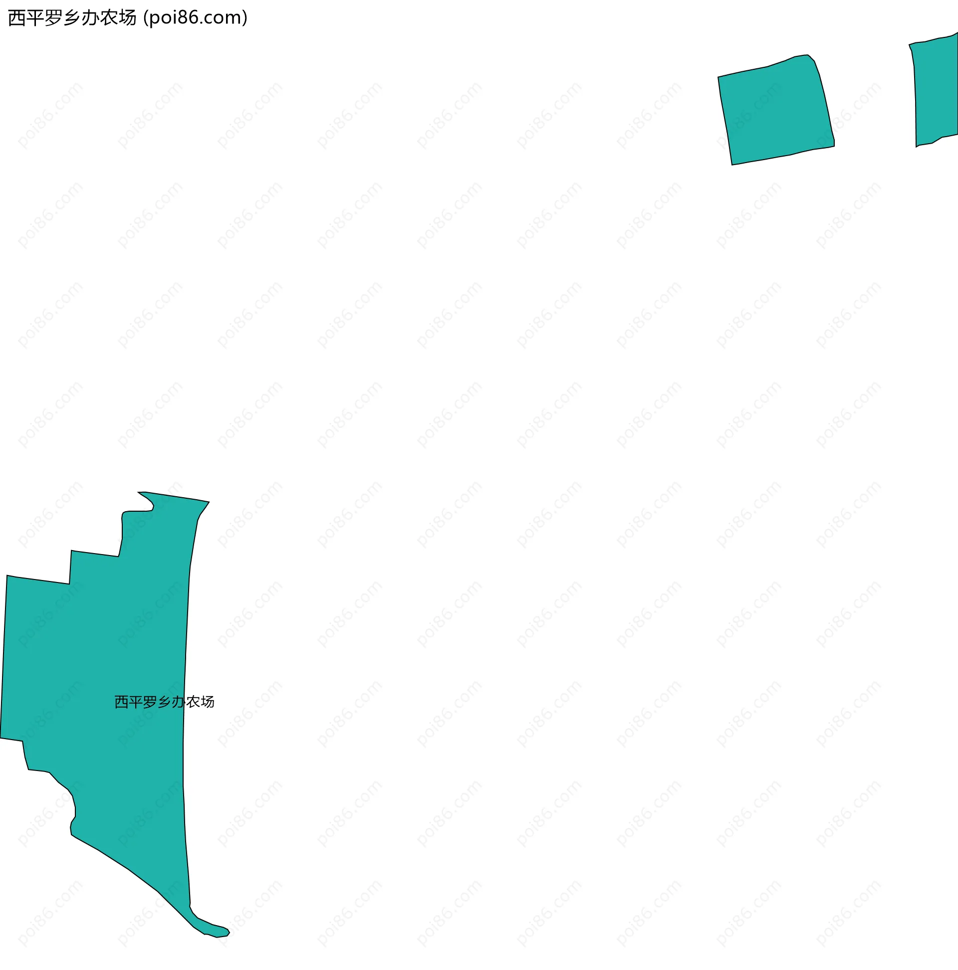 西平罗乡办农场边界地图