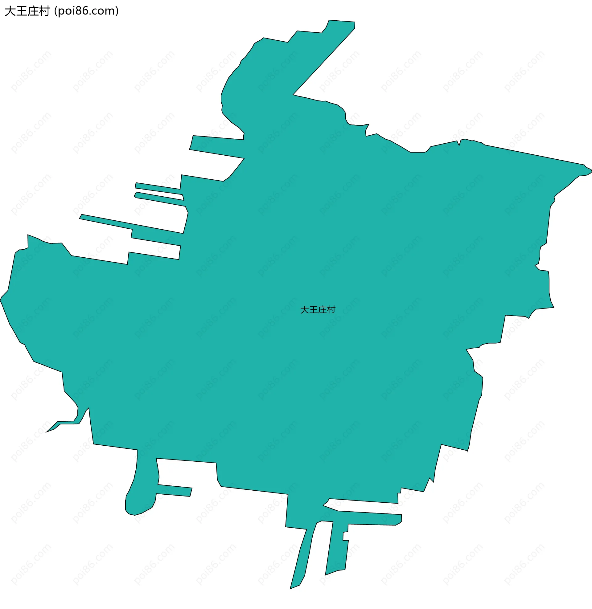 大王庄村边界地图