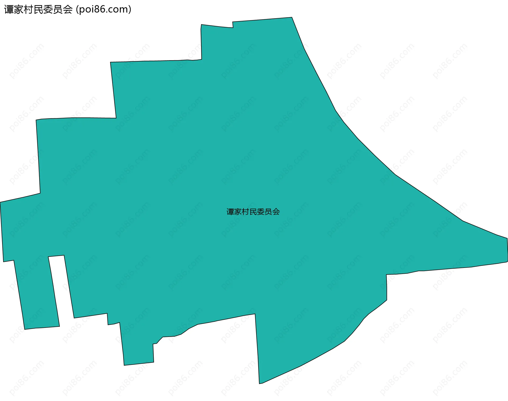 谭家村民委员会边界地图