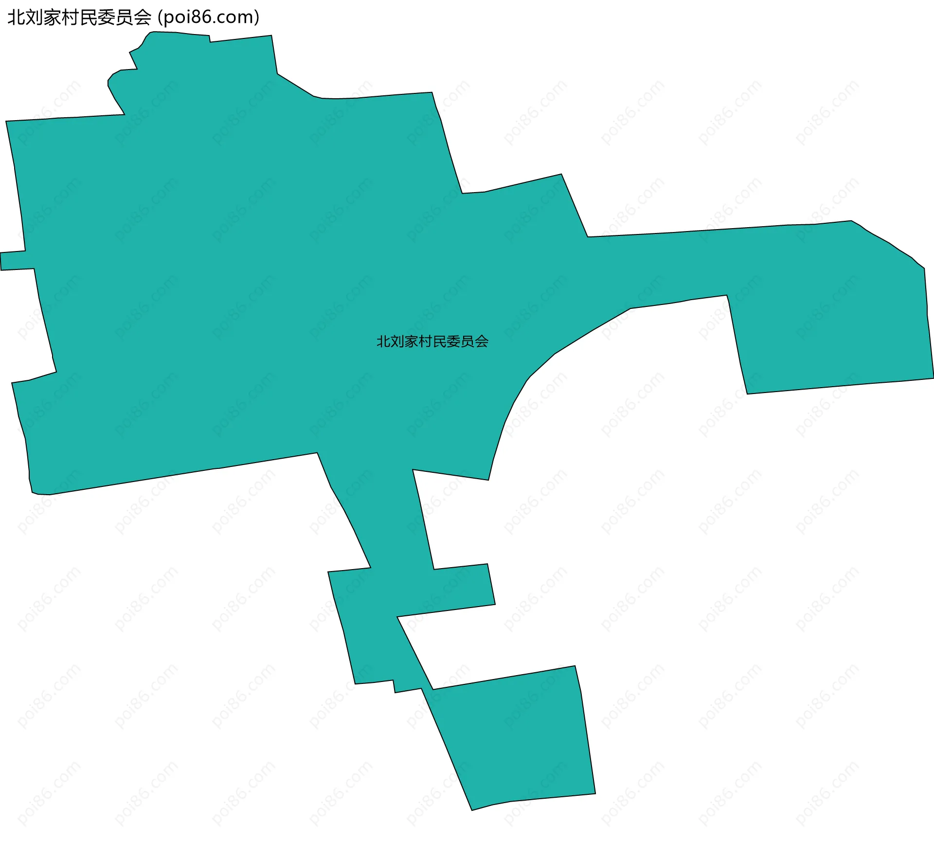北刘家村民委员会边界地图