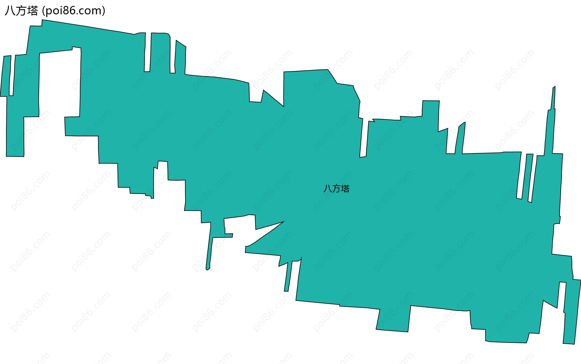 八方塔边界地图