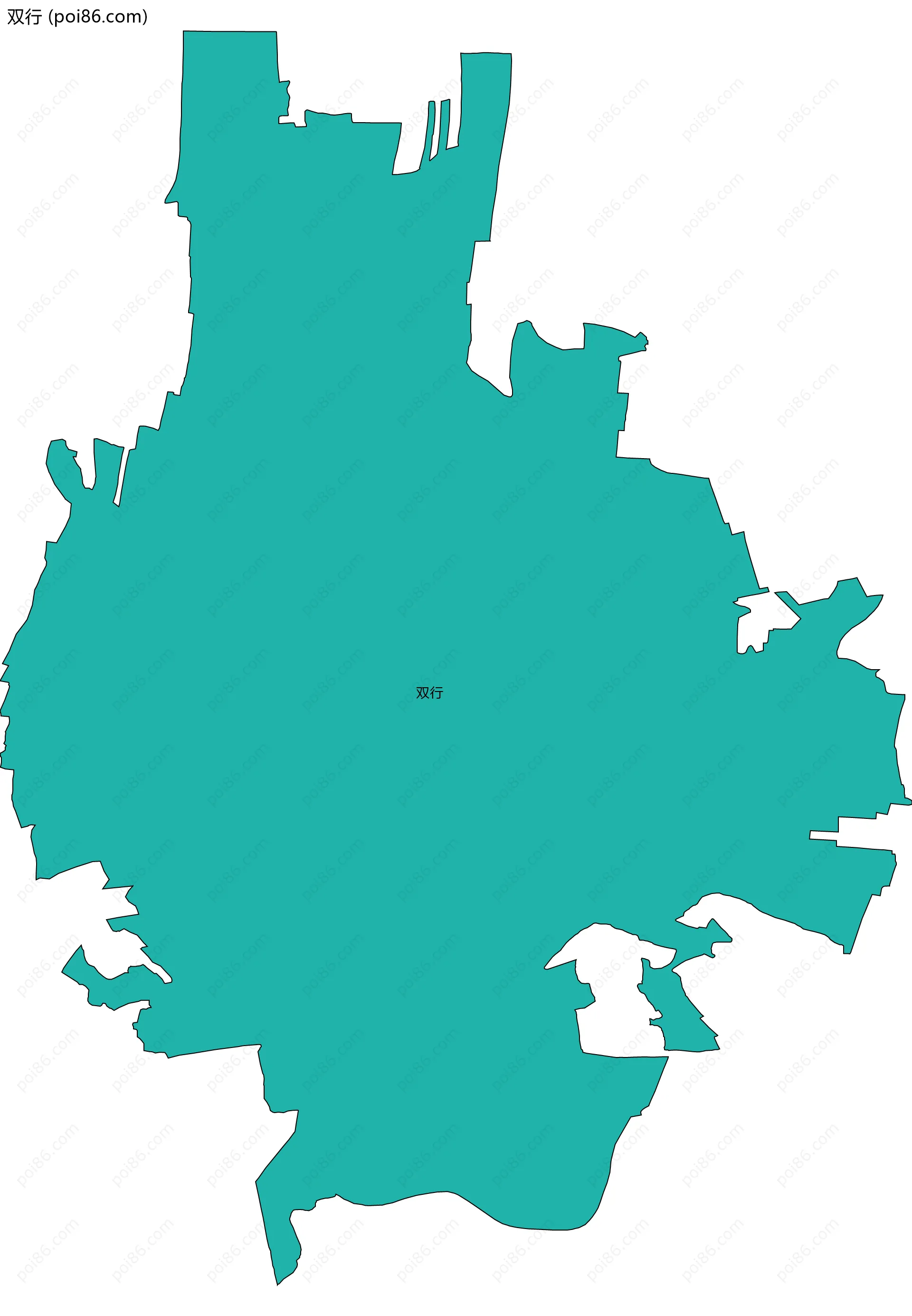 双行边界地图