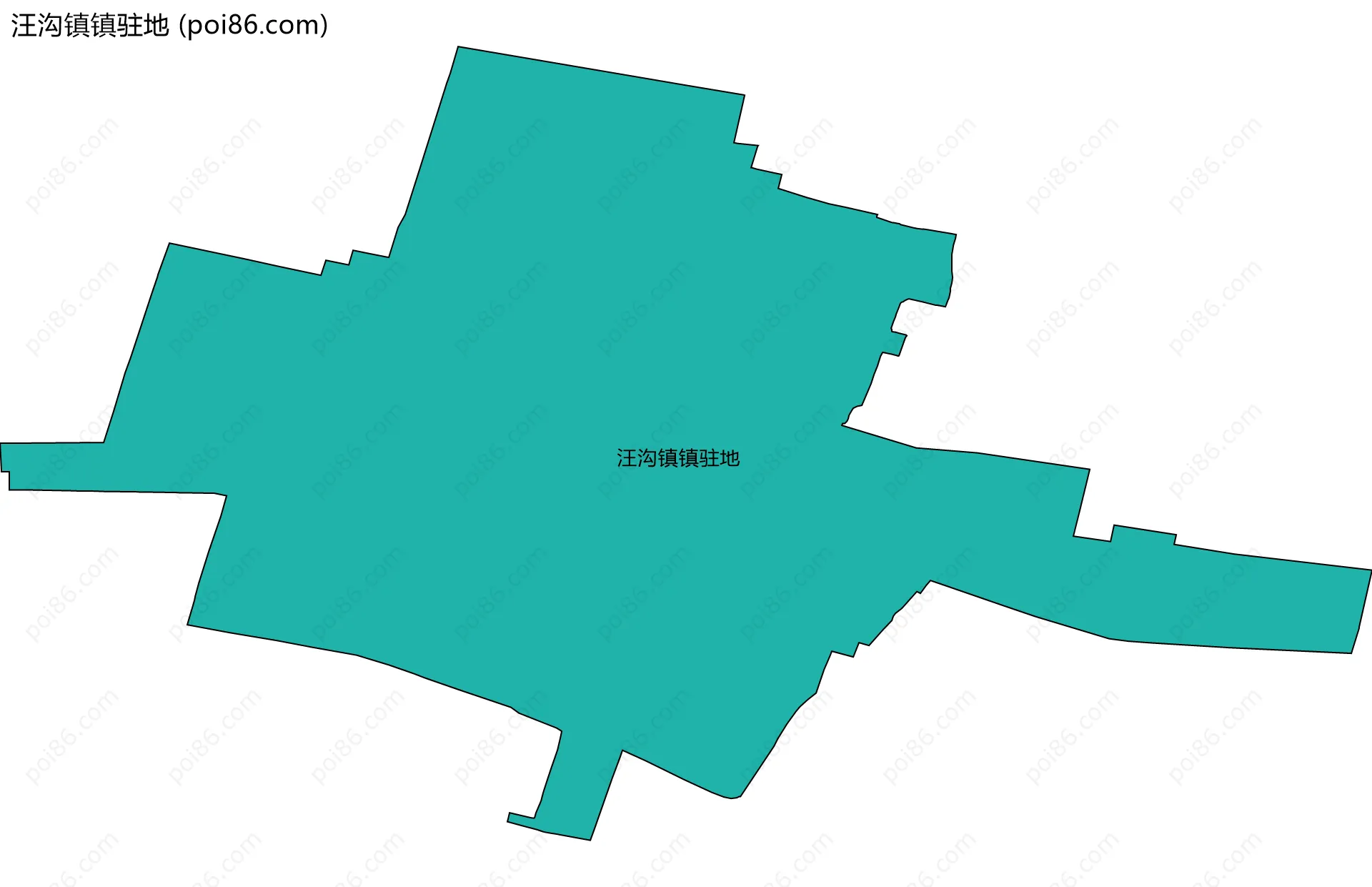 汪沟镇镇驻地边界地图