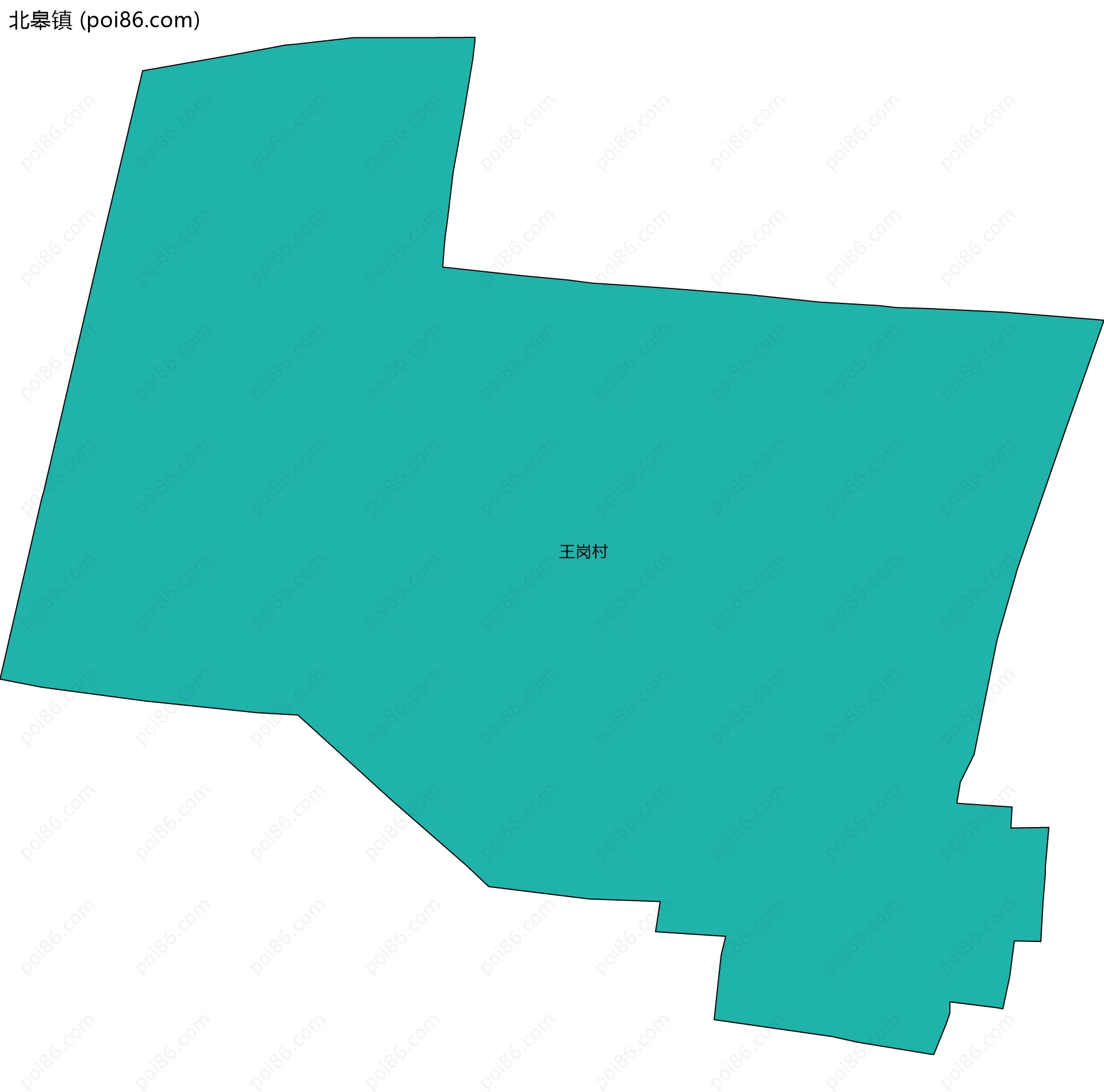 北皋镇边界地图(五级行政区划)