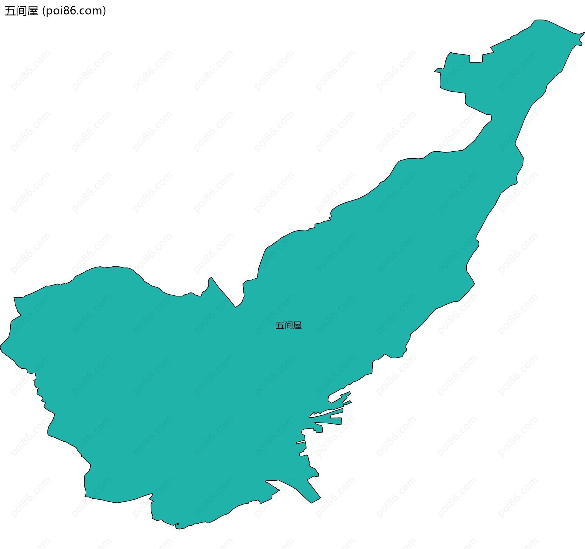 五间屋边界地图